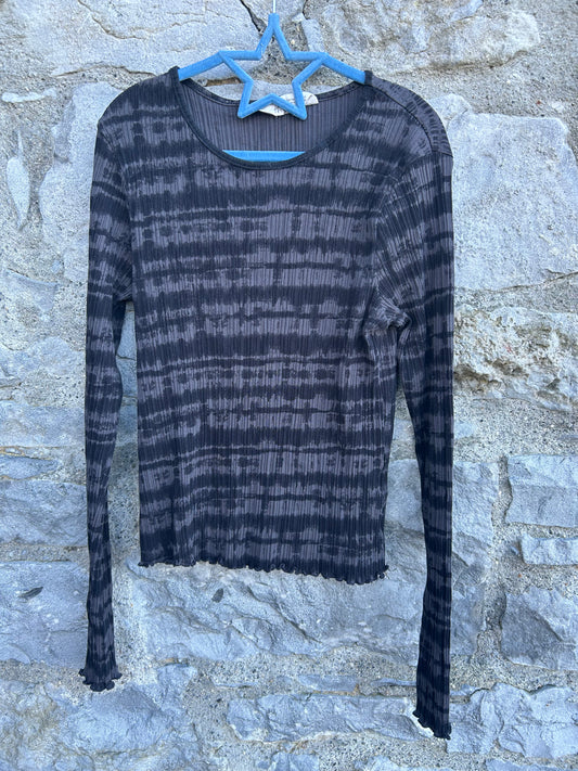 Grey tie dyed ribbed top 13-14y (158-164cm)