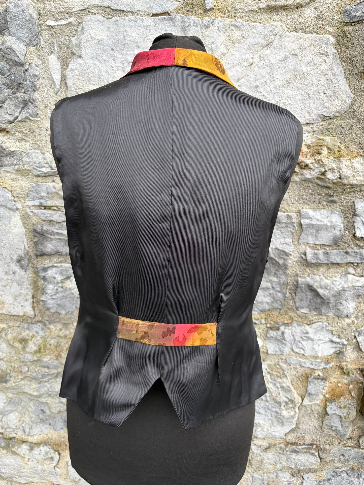 80s brown&maroon waistcoat uk 10-12