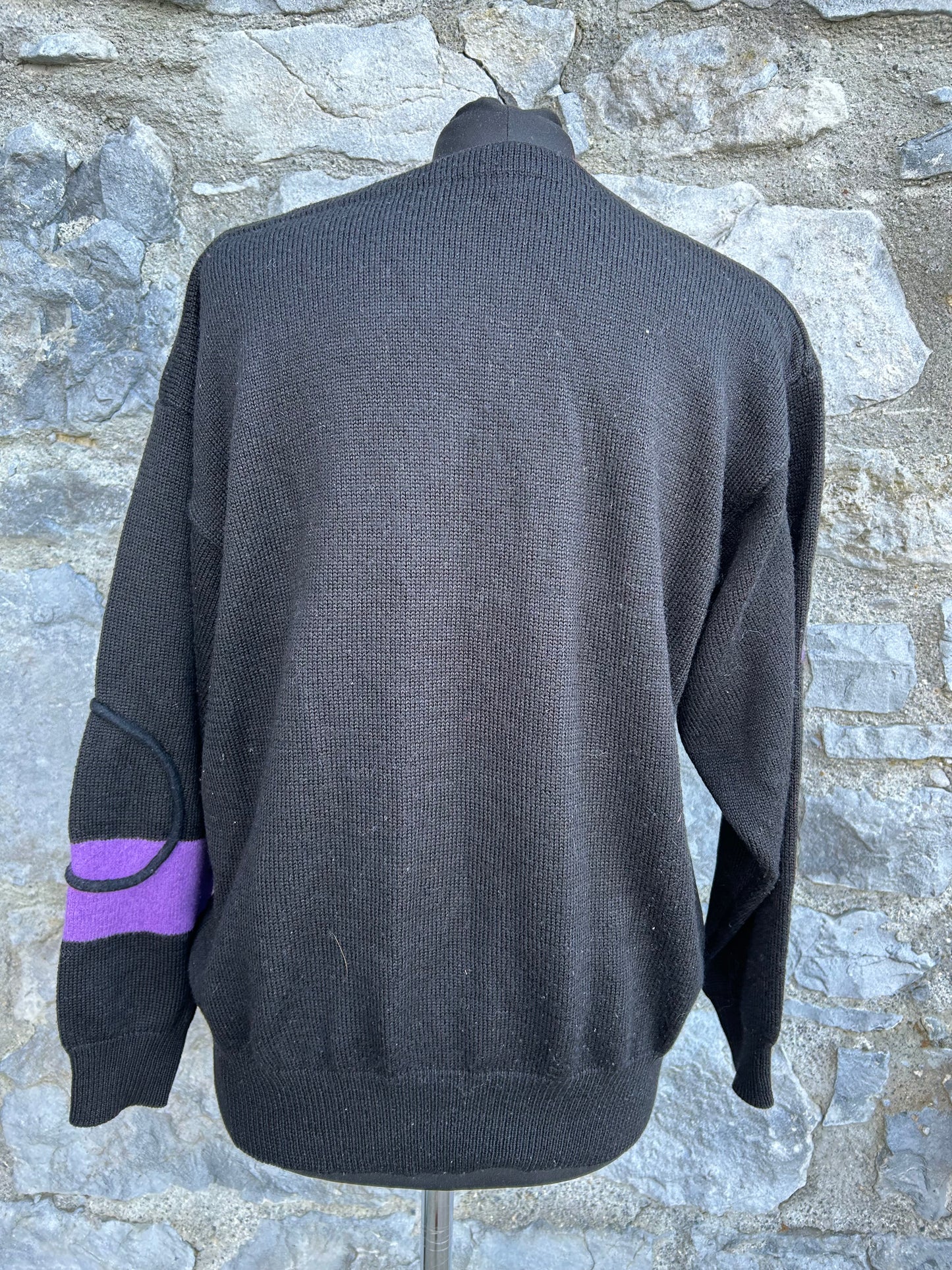 80s pink & black jumper uk 12-14