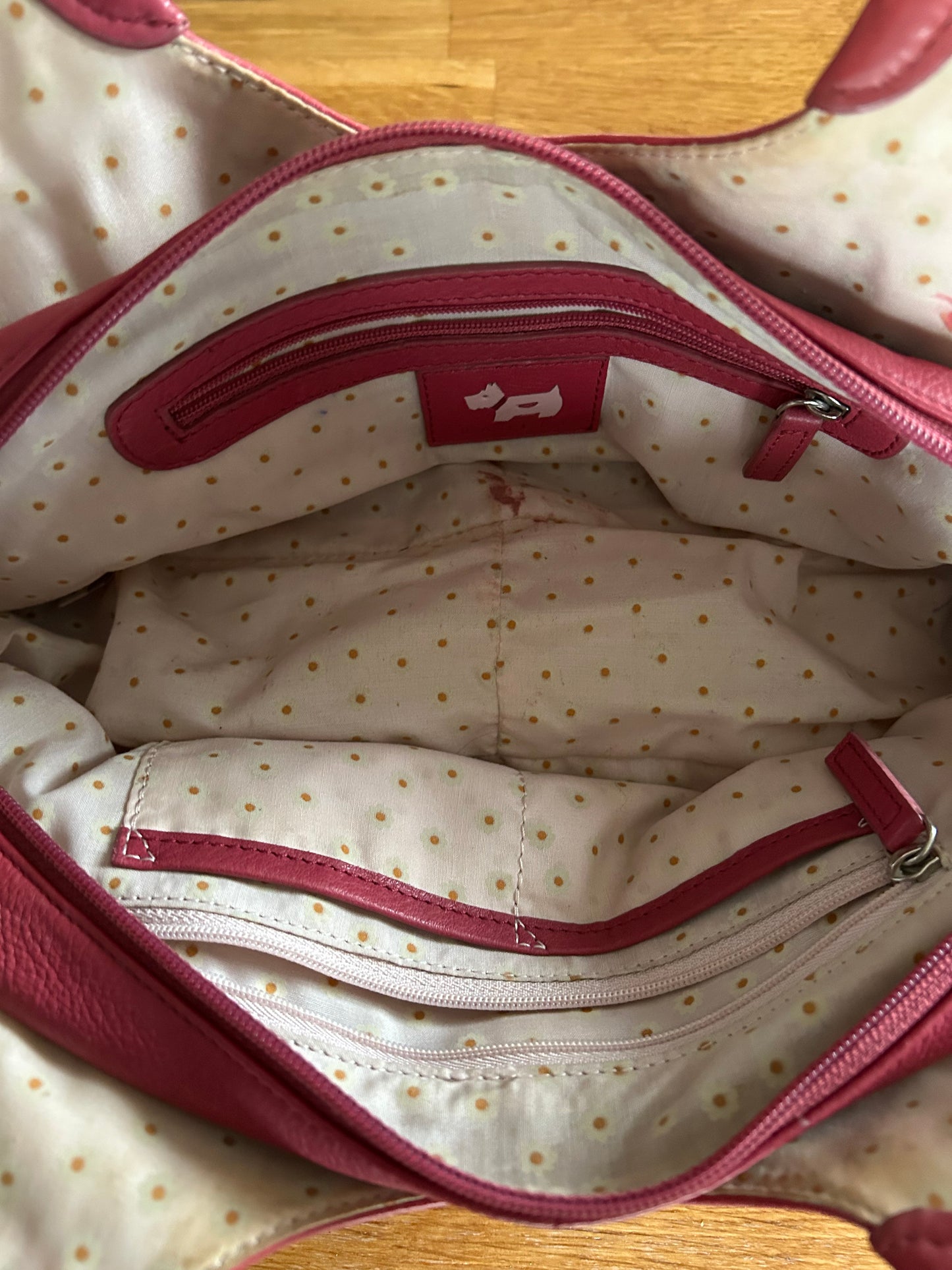 Rasberry Red leather handbag