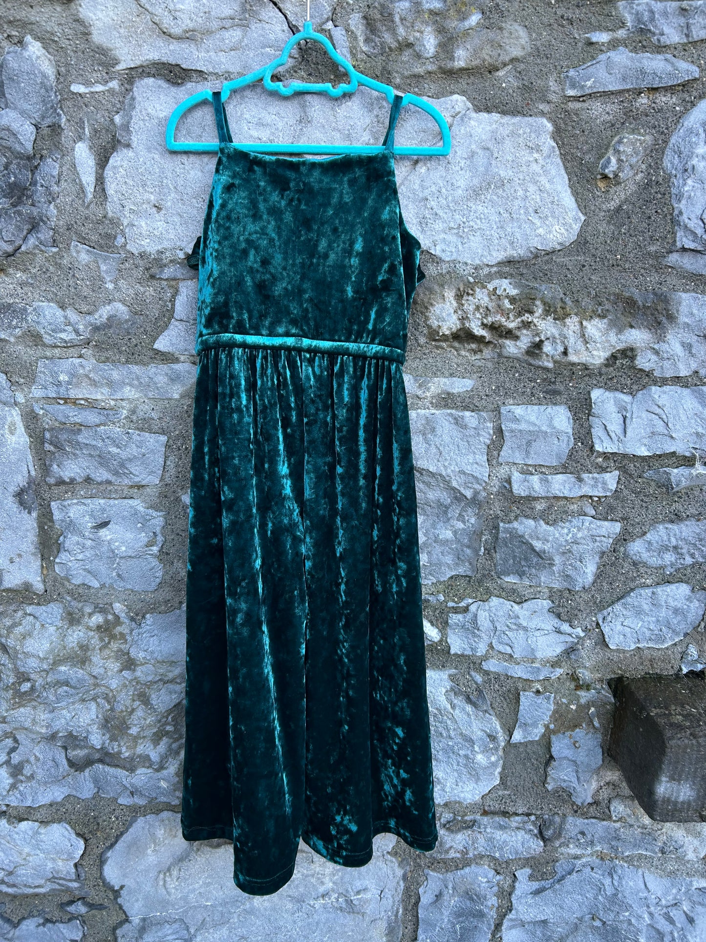 Petrol velvet jumpsuit 6y (116cm)