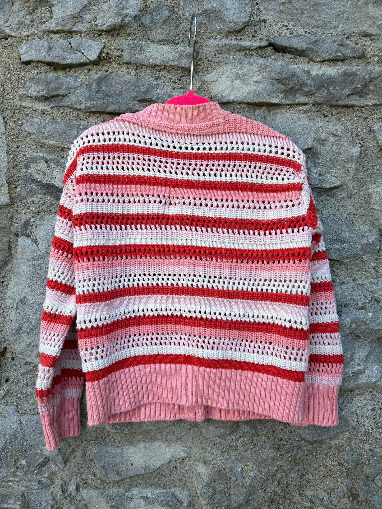 Pink&white pointelle cardigan 2-3y (92-98cm)