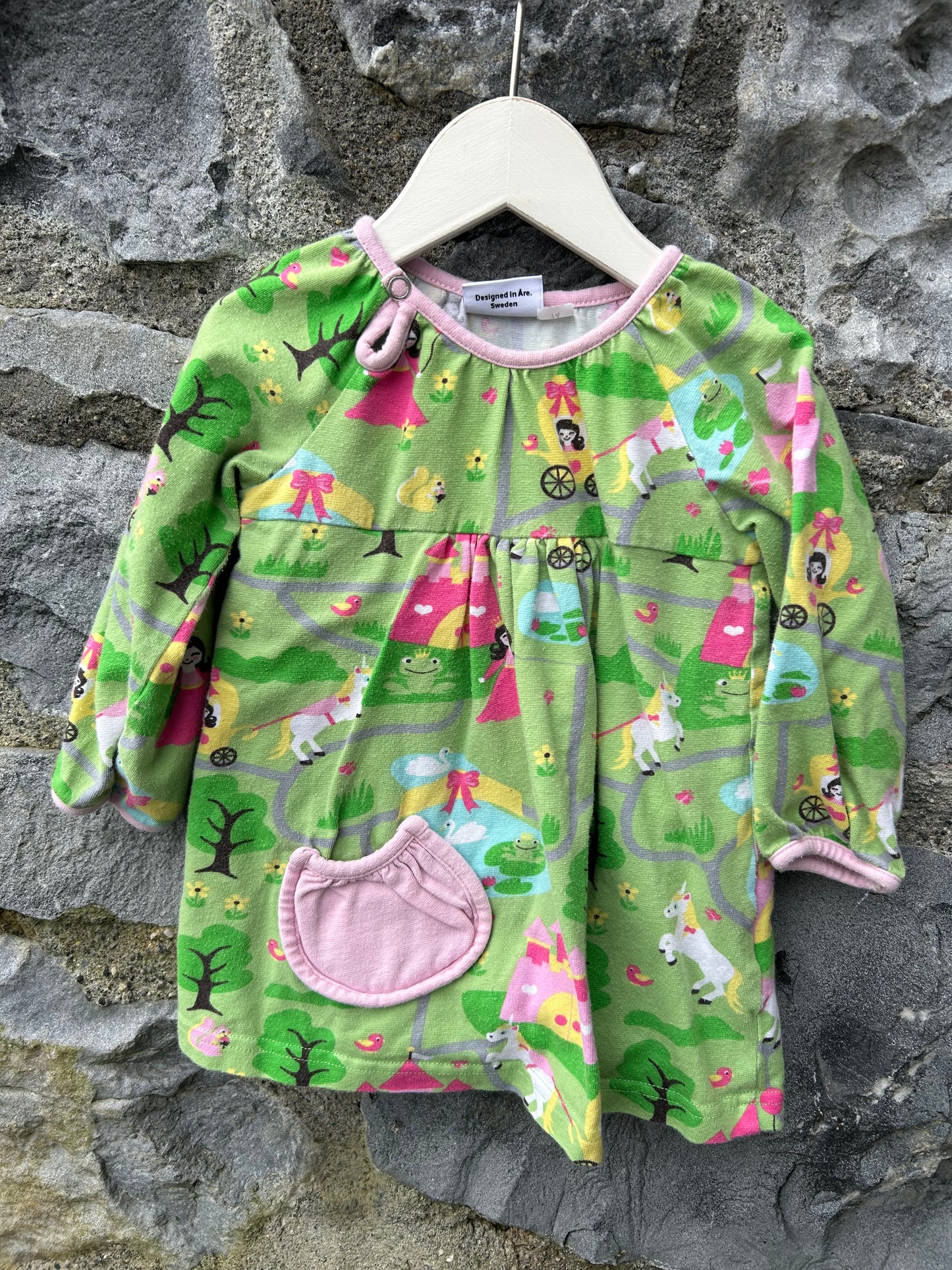 Princess&Unicorn Green dress with a vest 6-9m (68-74cm)