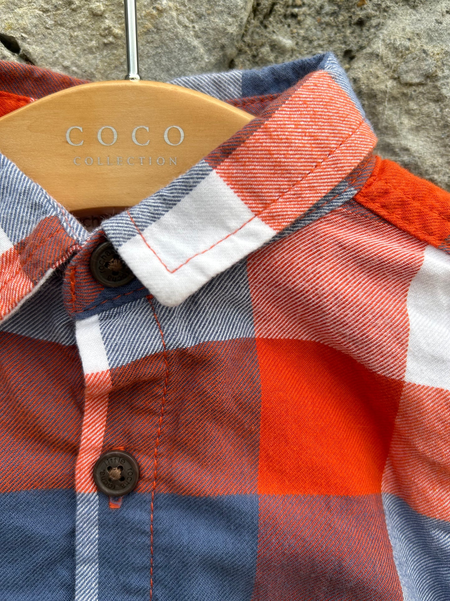 Red&navy check shirt 6-9m (68-74cm)