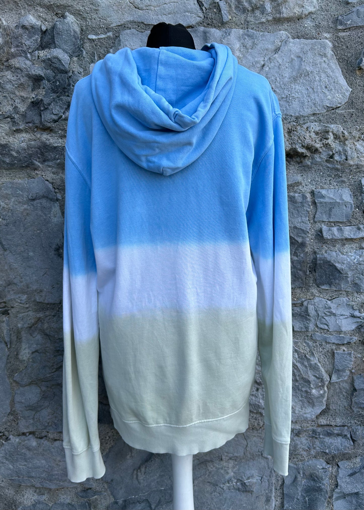Blue&beige ombré hoodie Small