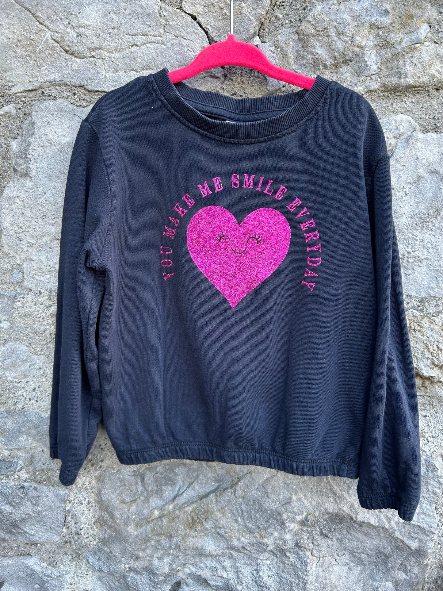 Pink glitter heart sweatshirt 2-3y (92-98cm)