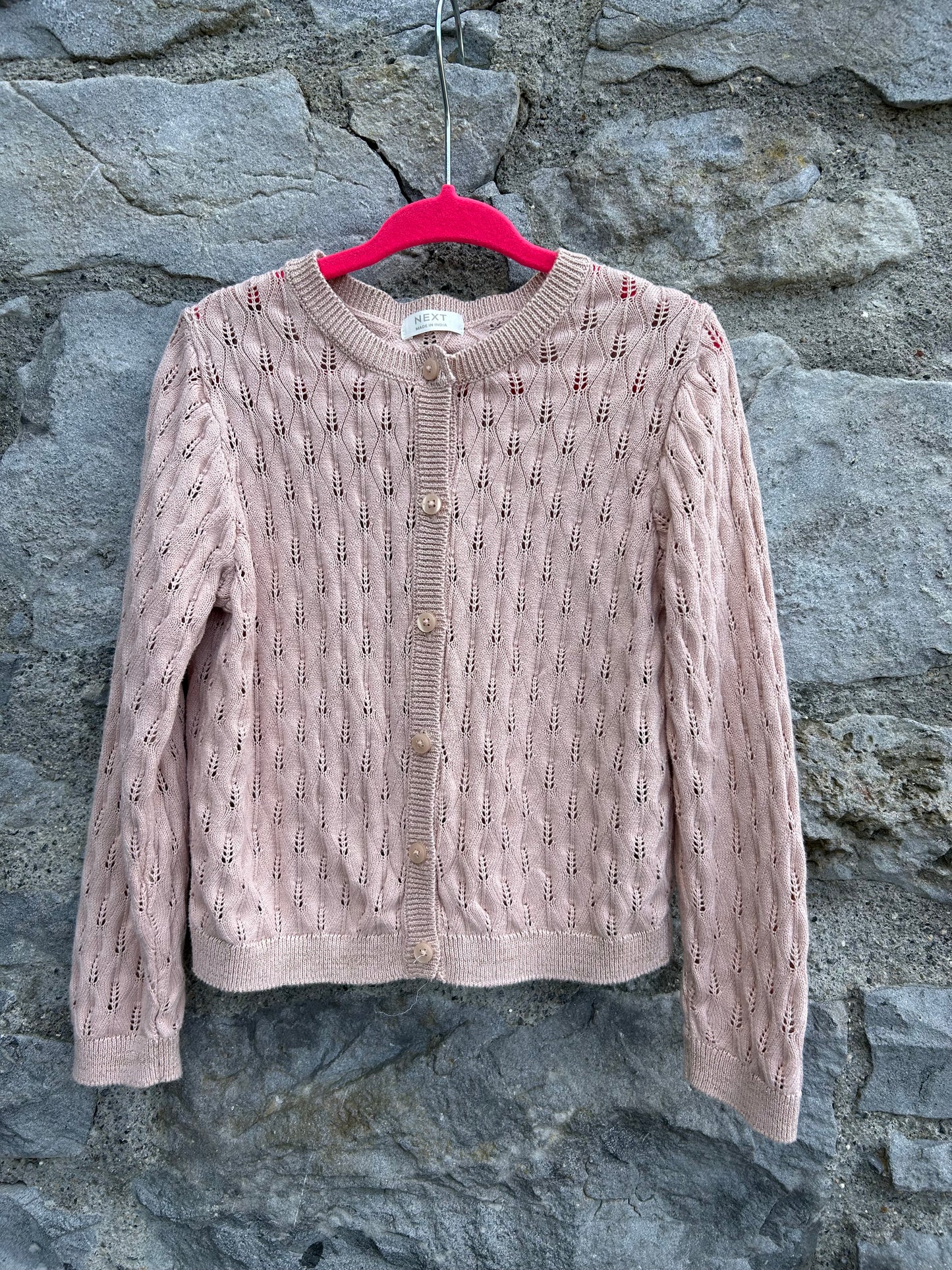 Dusty pink pointelle cardigan 3-4y (98-104cm)