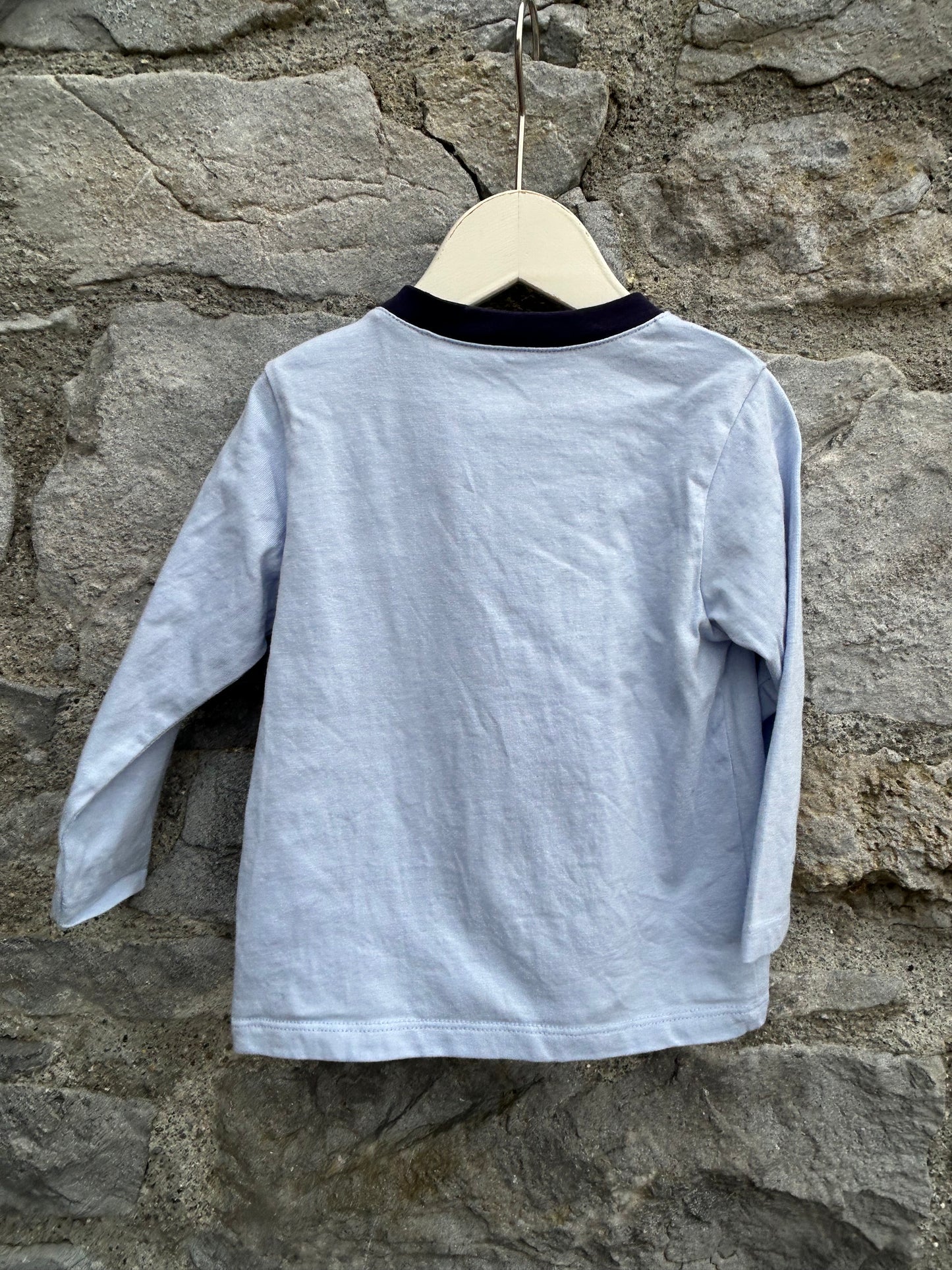 Woodland animals light blue top 12m (80cm)