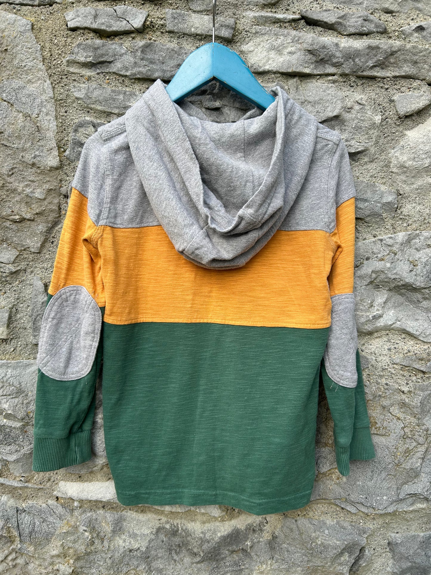 Grey&yellow&green hoodie 7-8y (122-128cm)
