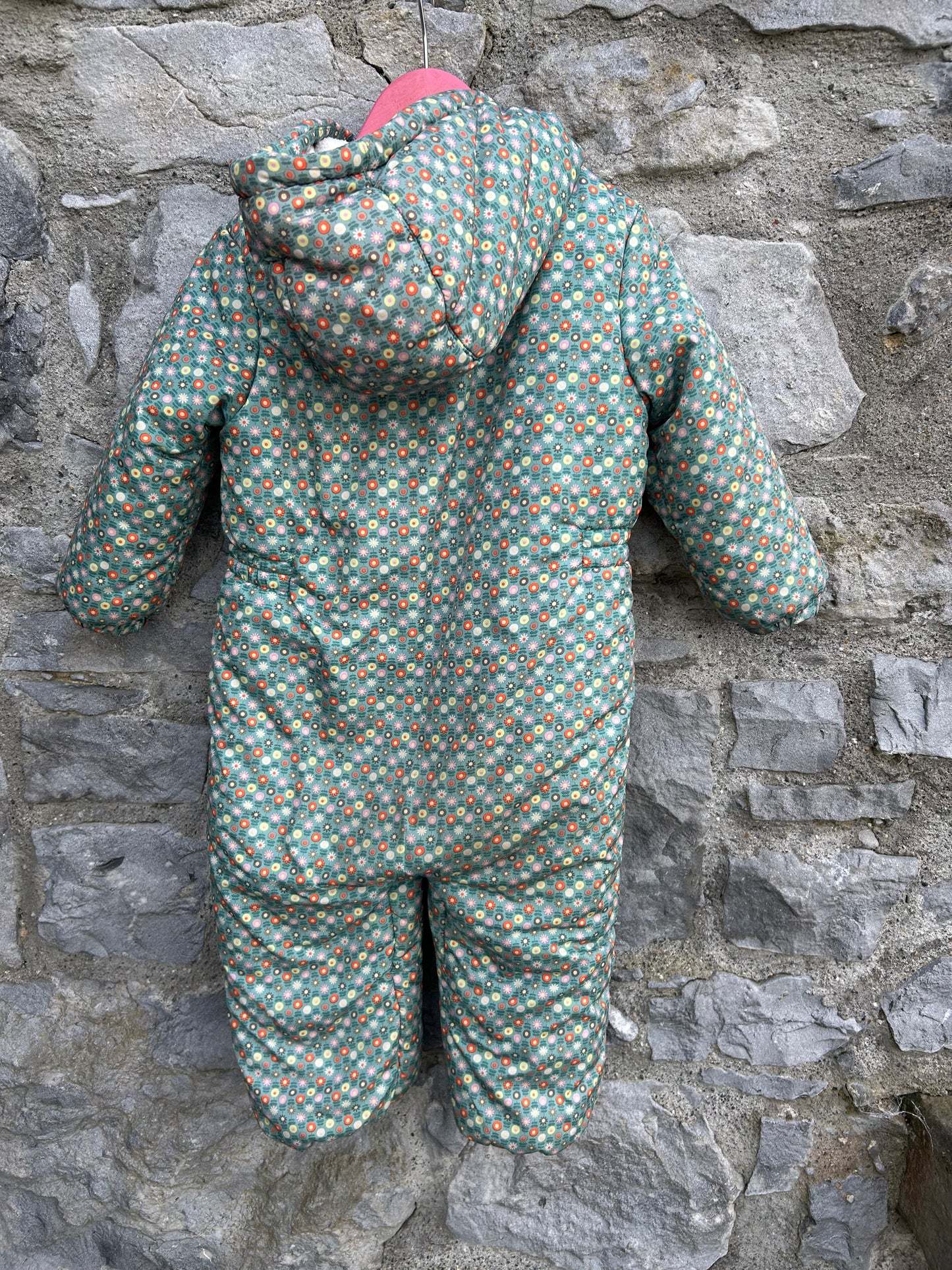 Geometric flowers green winter suit 18-24m (86-92cm)