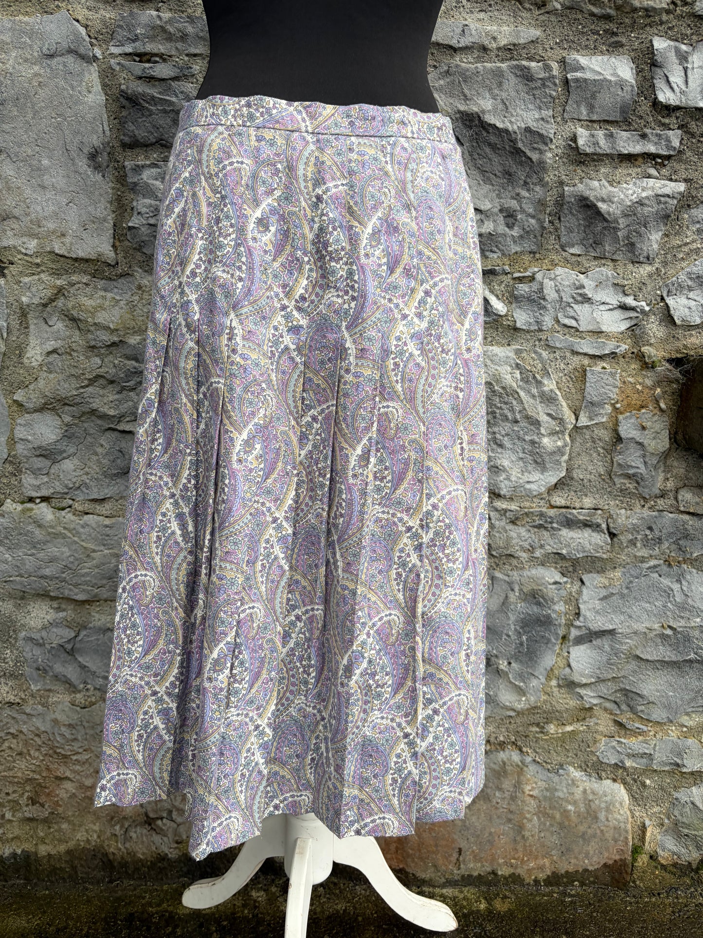 80s purple Paisley skirt uk 12