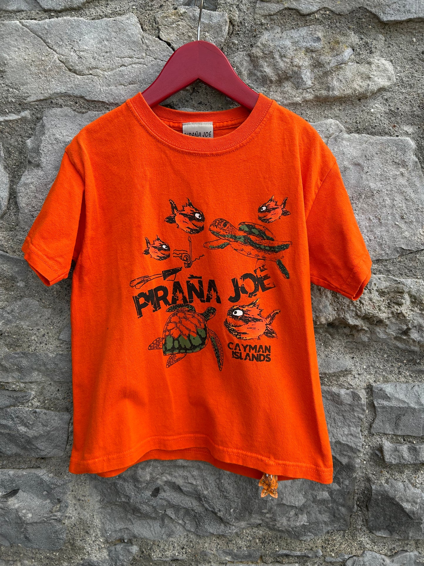 Pirana Joe orange T-shirt 6y (116cm)