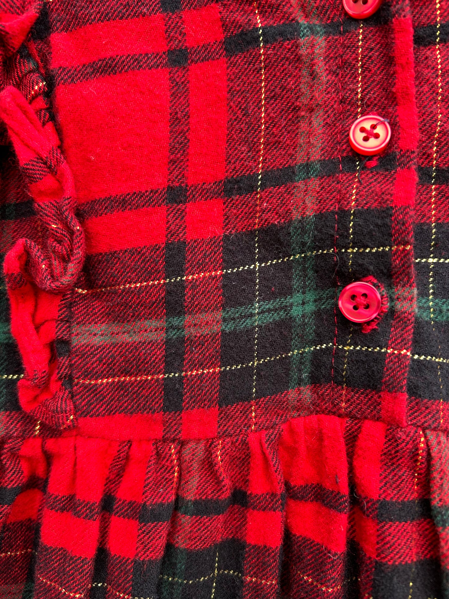 Red check sparkly thread dress 2-3y (92-98cm)