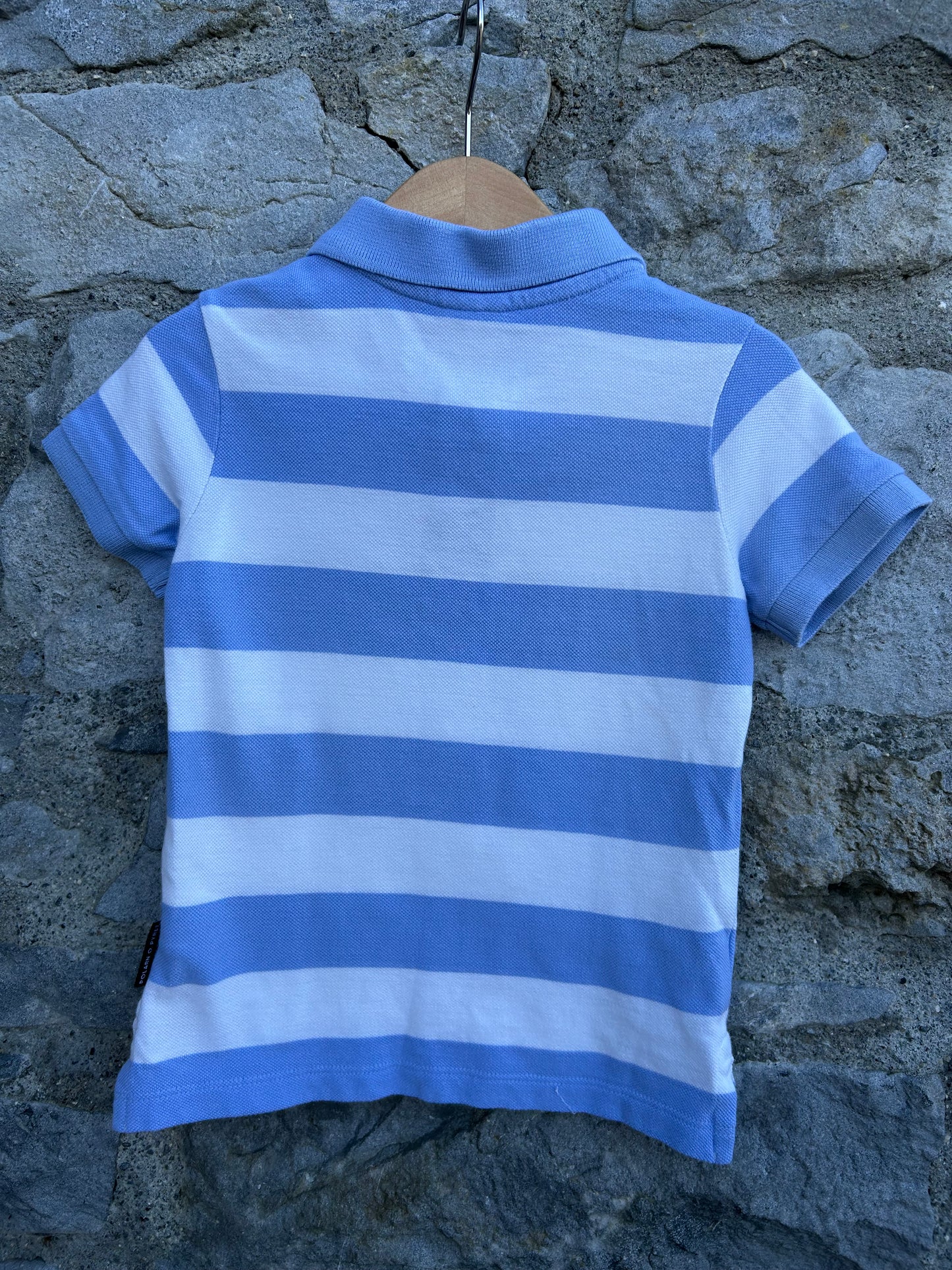 PoP Blue&white polo top 4y (104cm)
