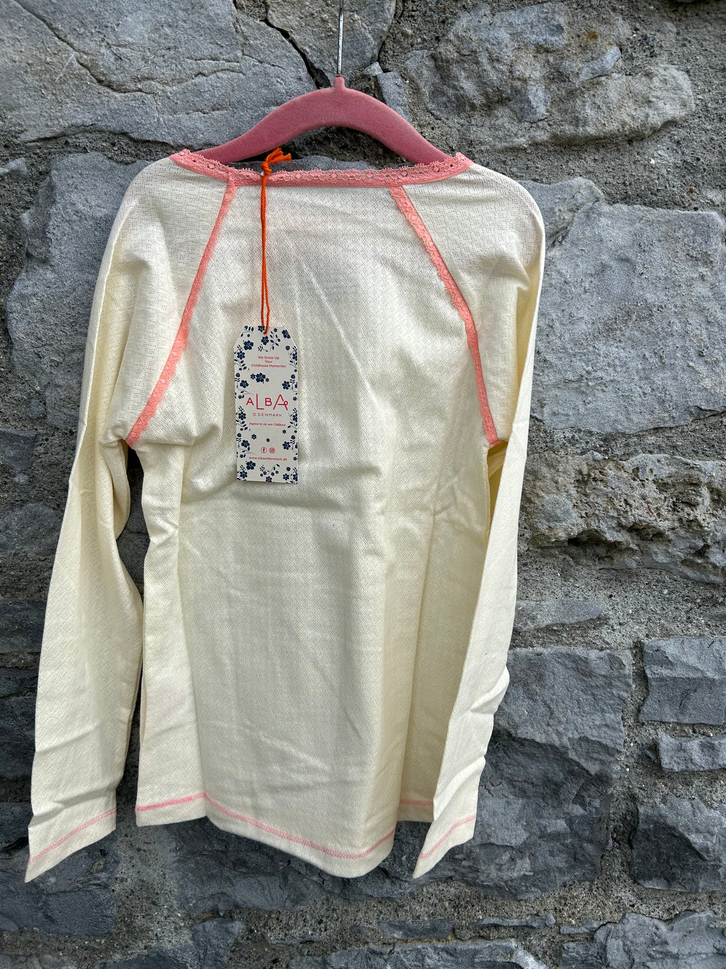 White pointelle top 8y (128cm)