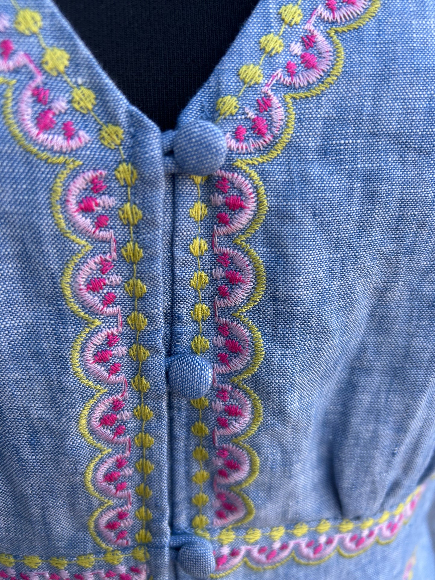 Blue embroidered dress uk 12-14