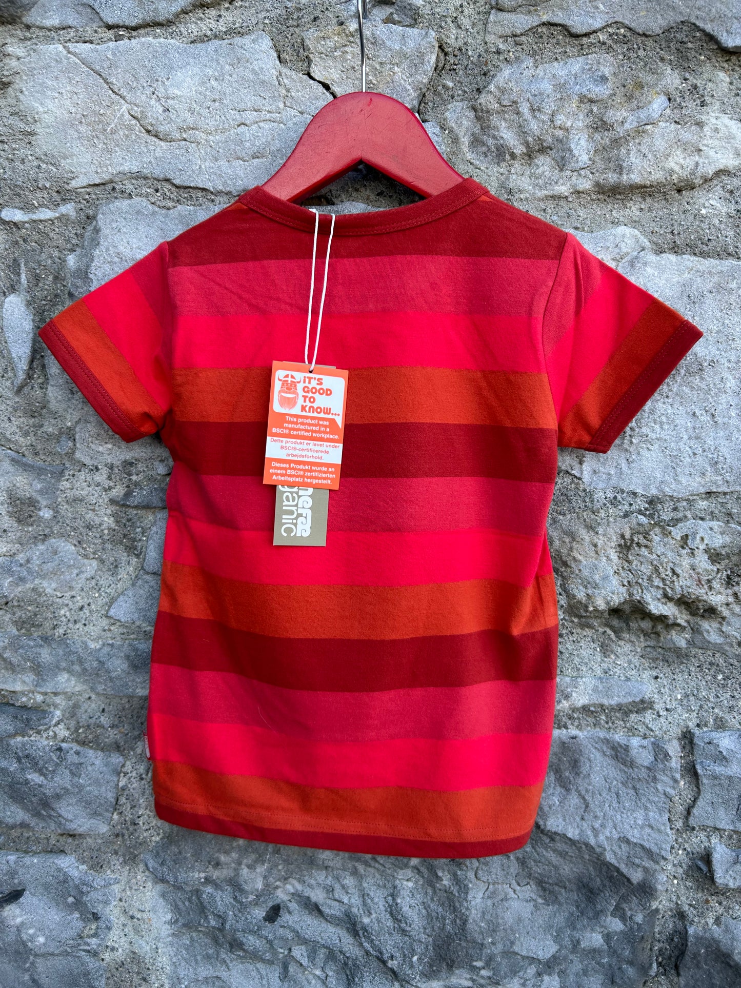 Gold mermaid red stripy T-shirt 4y (104cm)