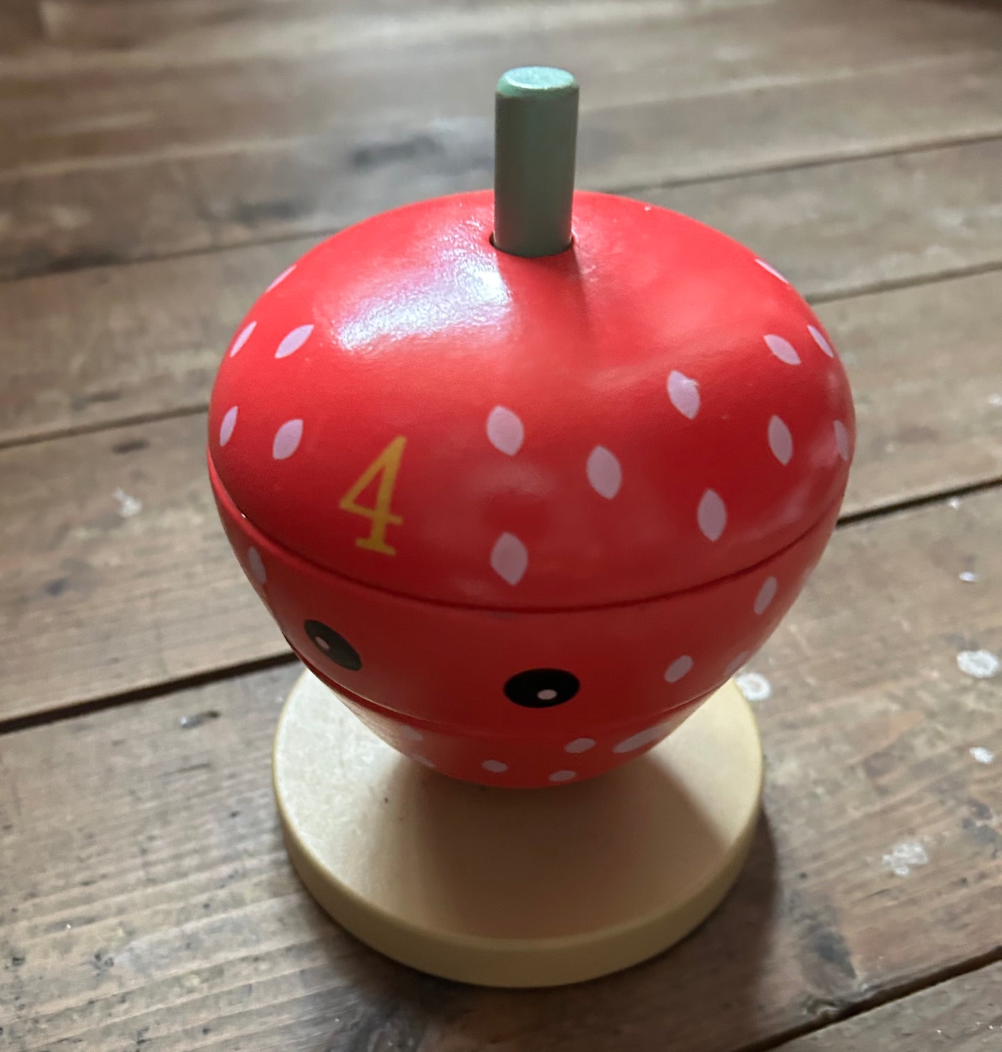 Wooden strawberry stacking toy