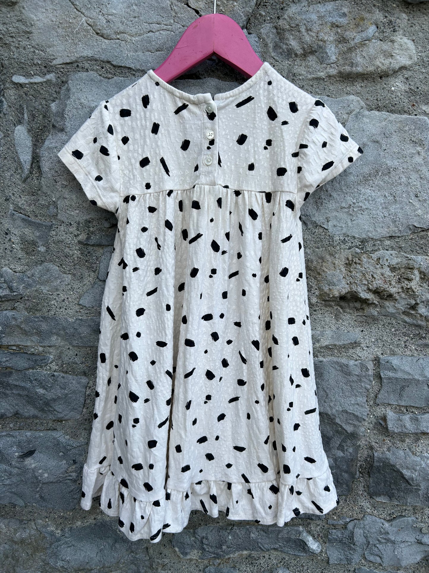Spotty ivory dress 4-5y (104-110cm)