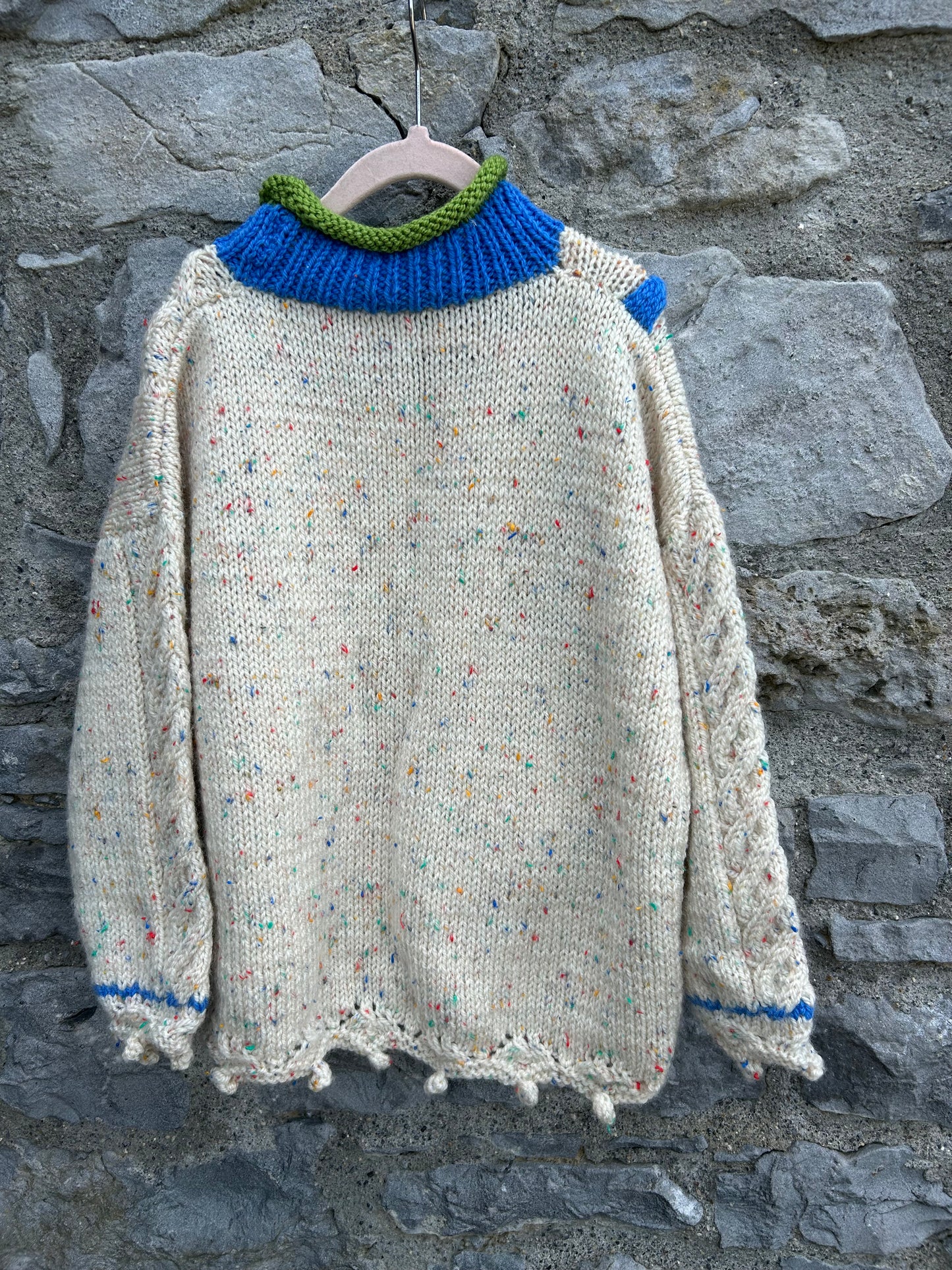 Beige melange flower jumper 11-12y (146-152cm)