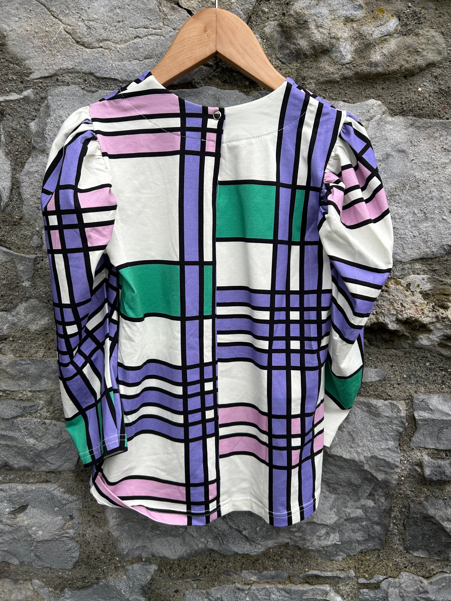 Purple lines puffy sleeves top 7-8y (122-128cm)
