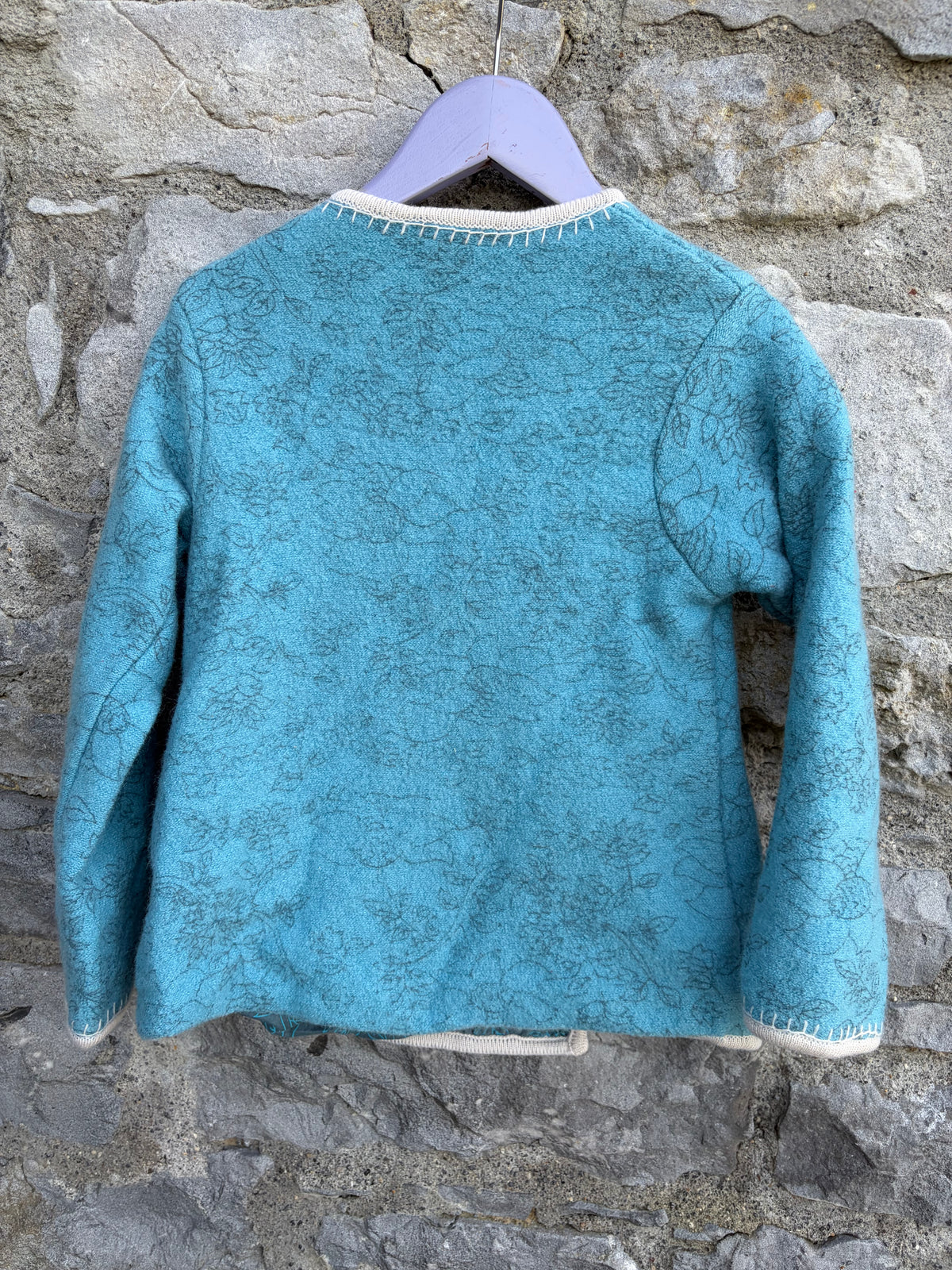 Aquamarine boiled wool cardigan 7-8y (122-128cm)