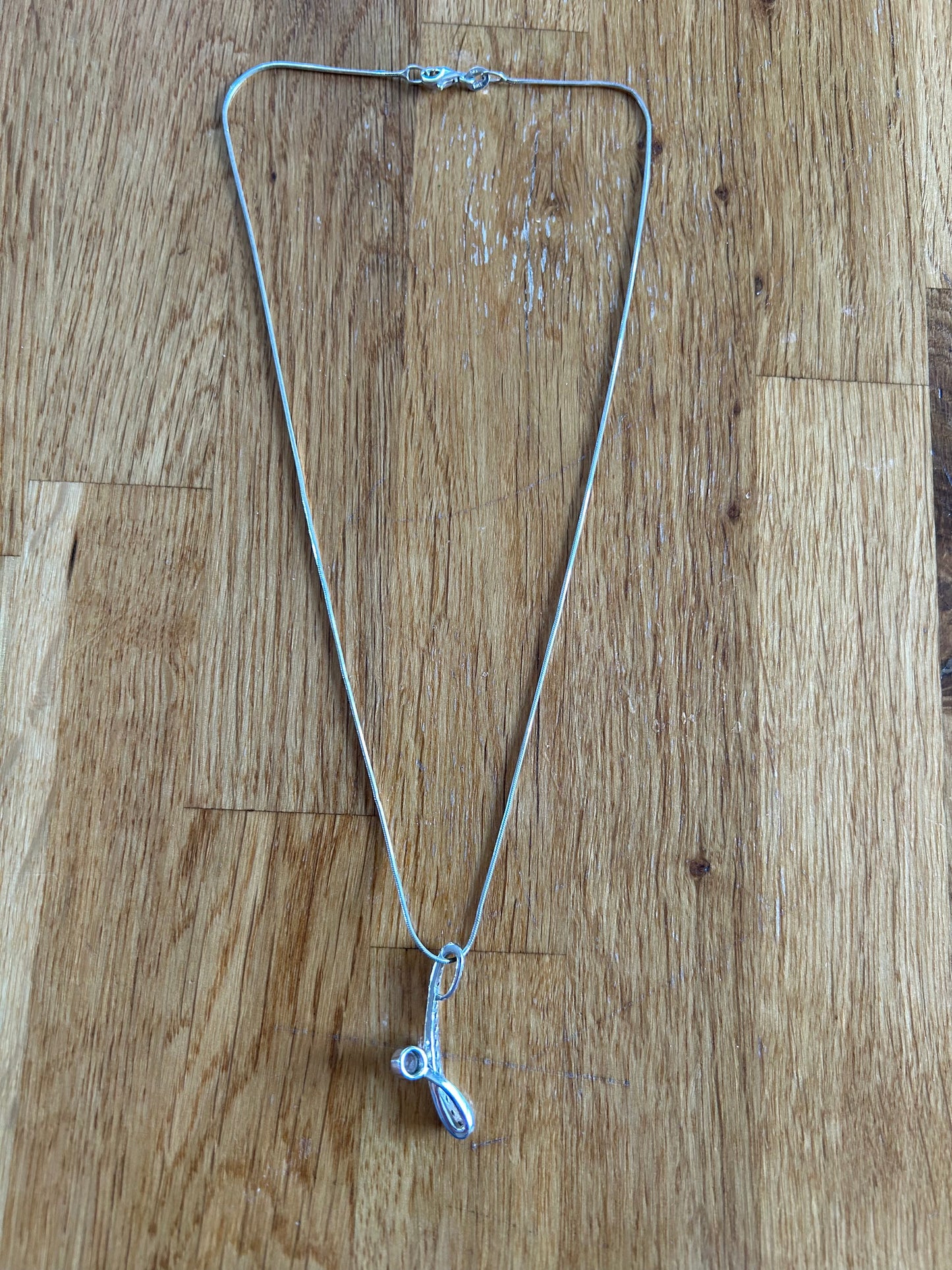 Silver&zircon necklace