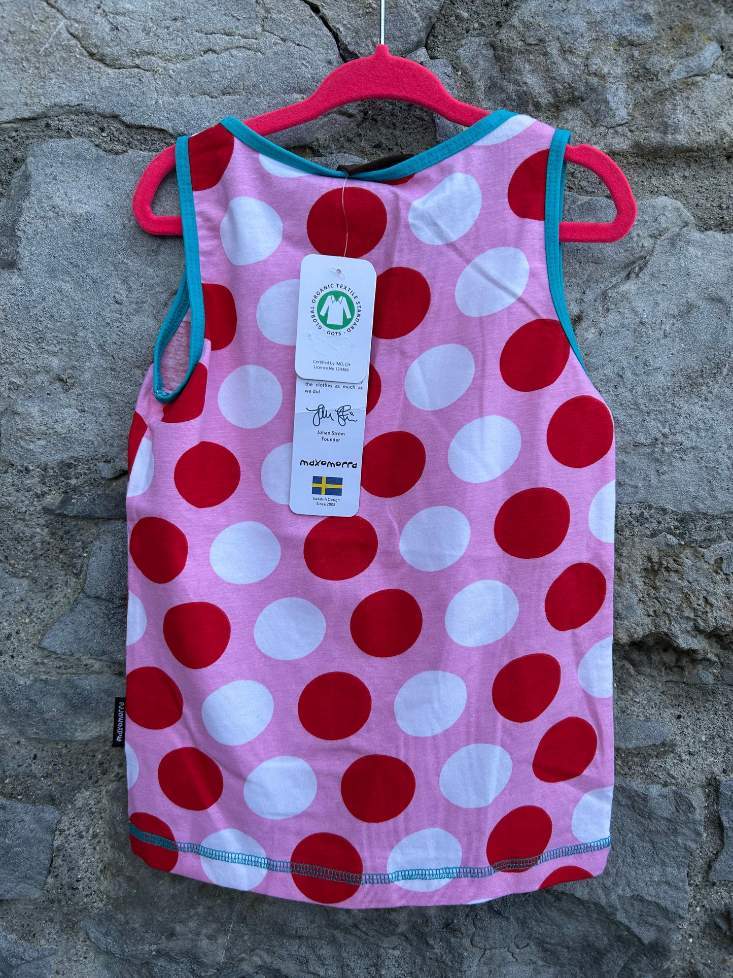 Mega dots pink tank top 5-6y (110-116cm)