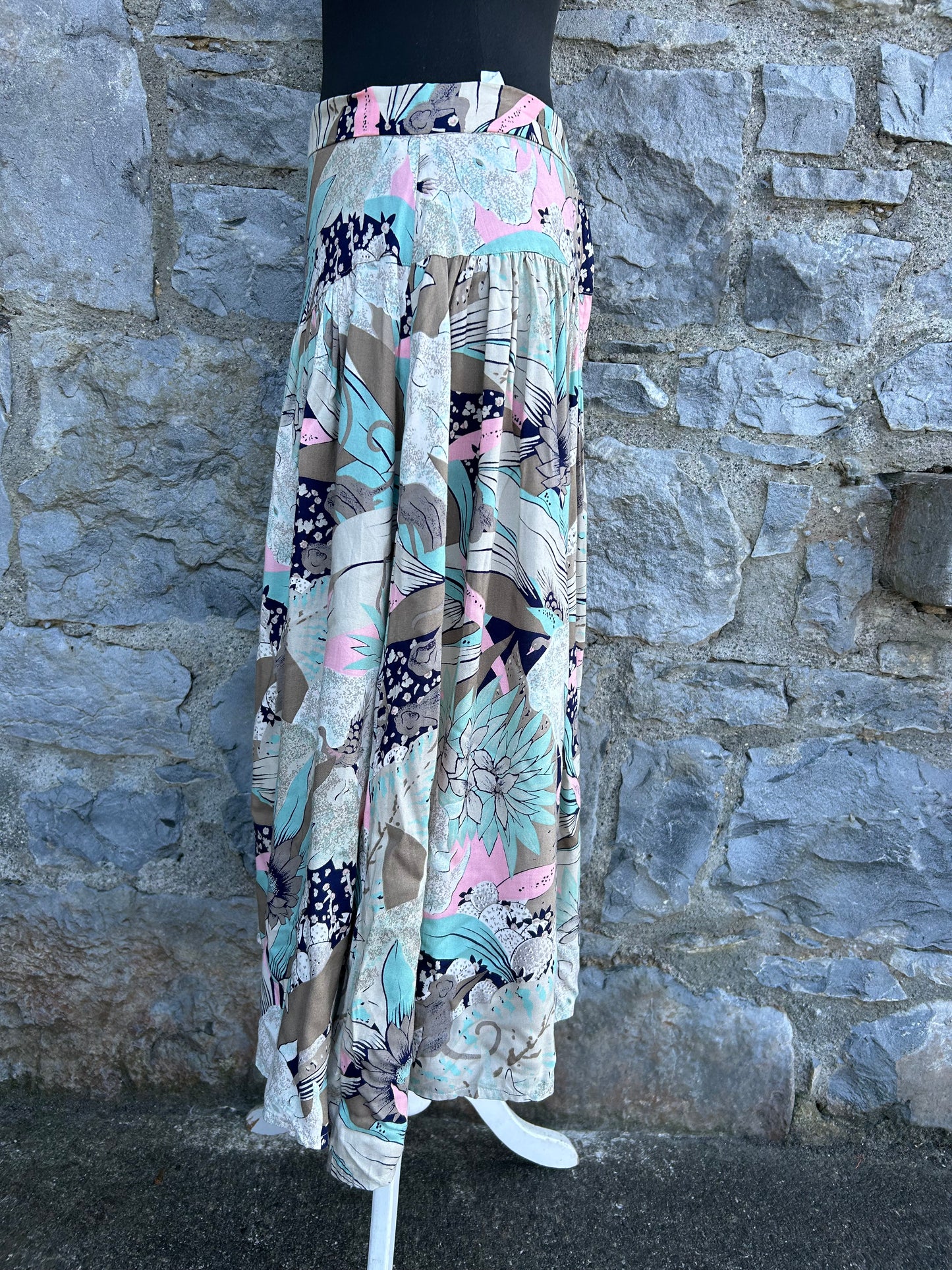 80s pastel floral skirt uk 12