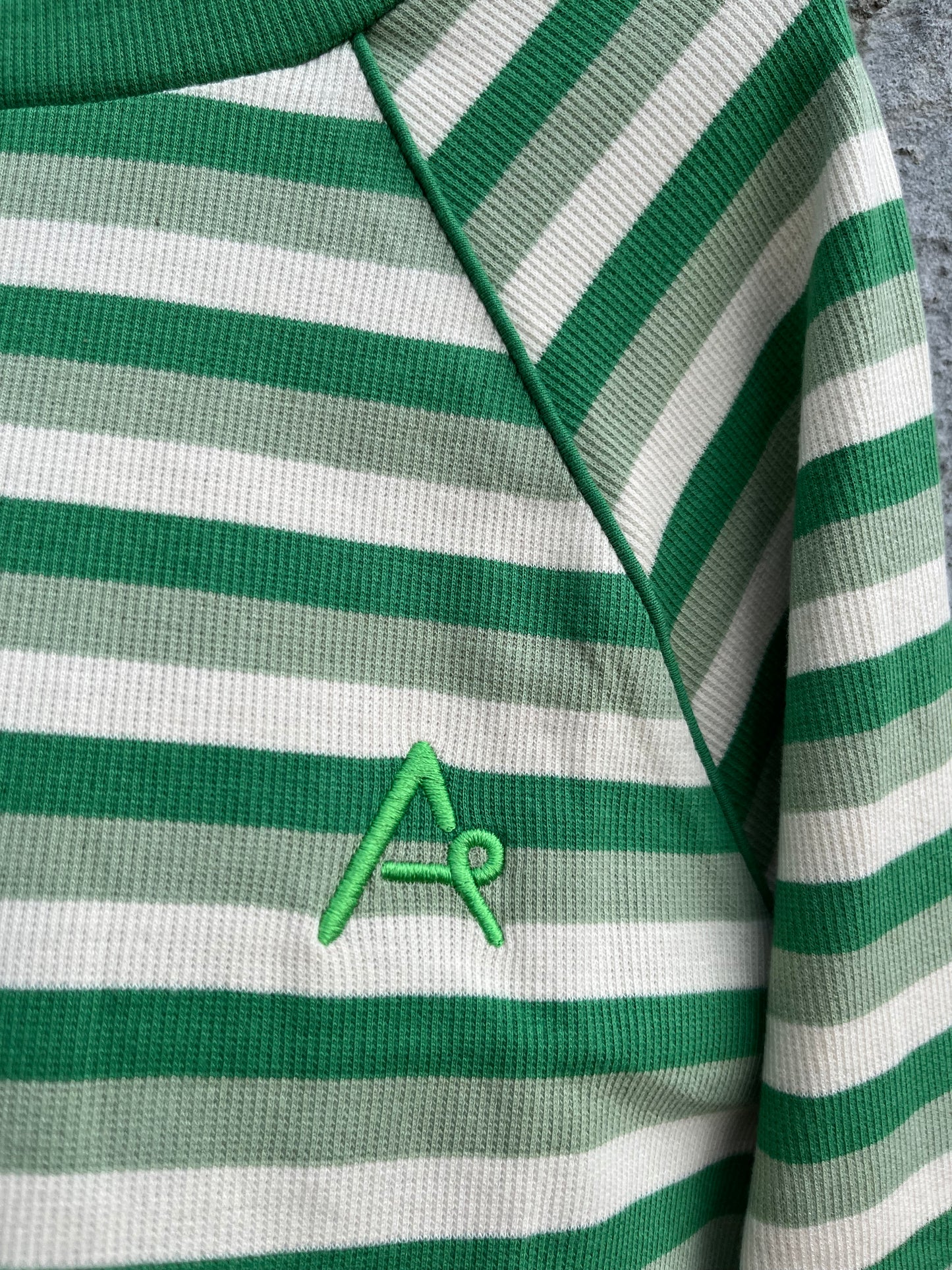 Our Favorite Rib Blouse, Green Stripes 9y (134cm)