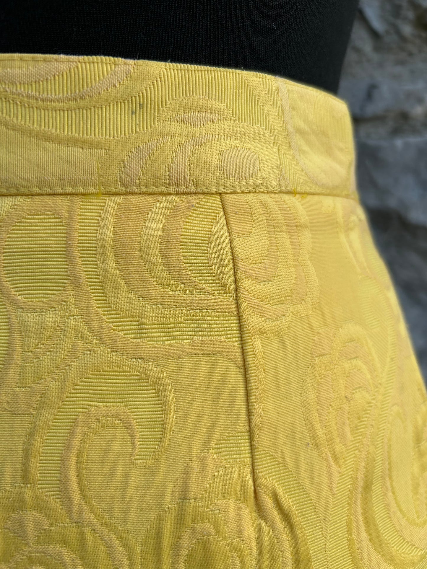 90s yellow brocade skirt uk 8