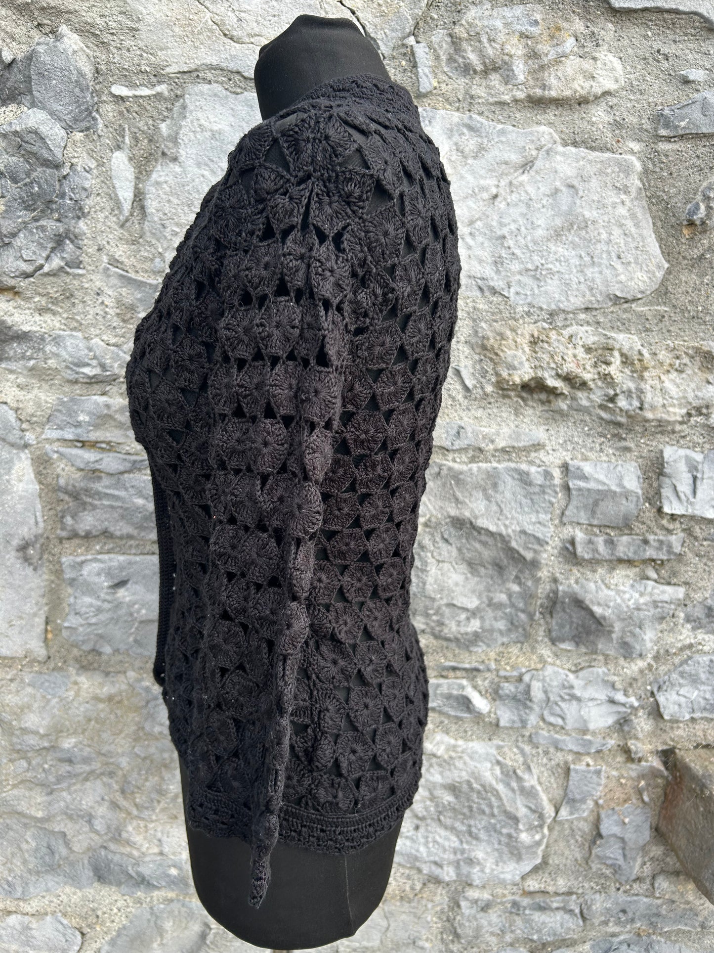 Black crochet cardigan uk 8