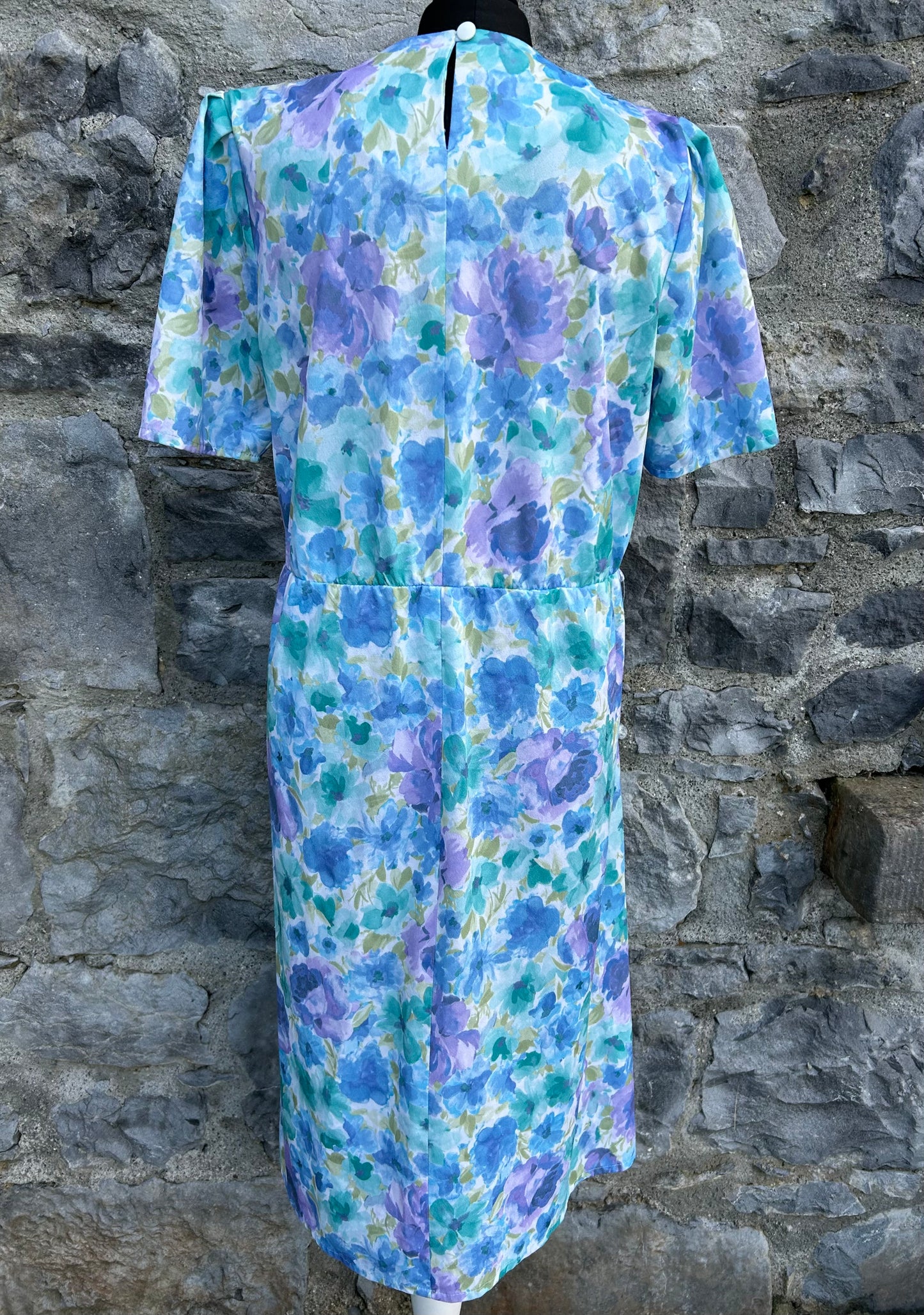 90s Blue&purple flowers dress uk 12