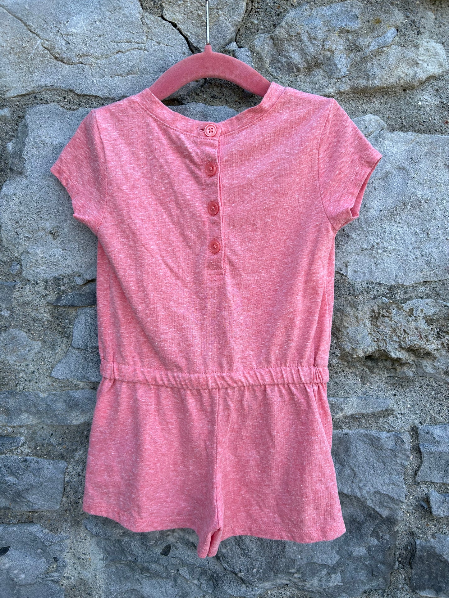 Pink melange jumpsuit 3y (98cm)