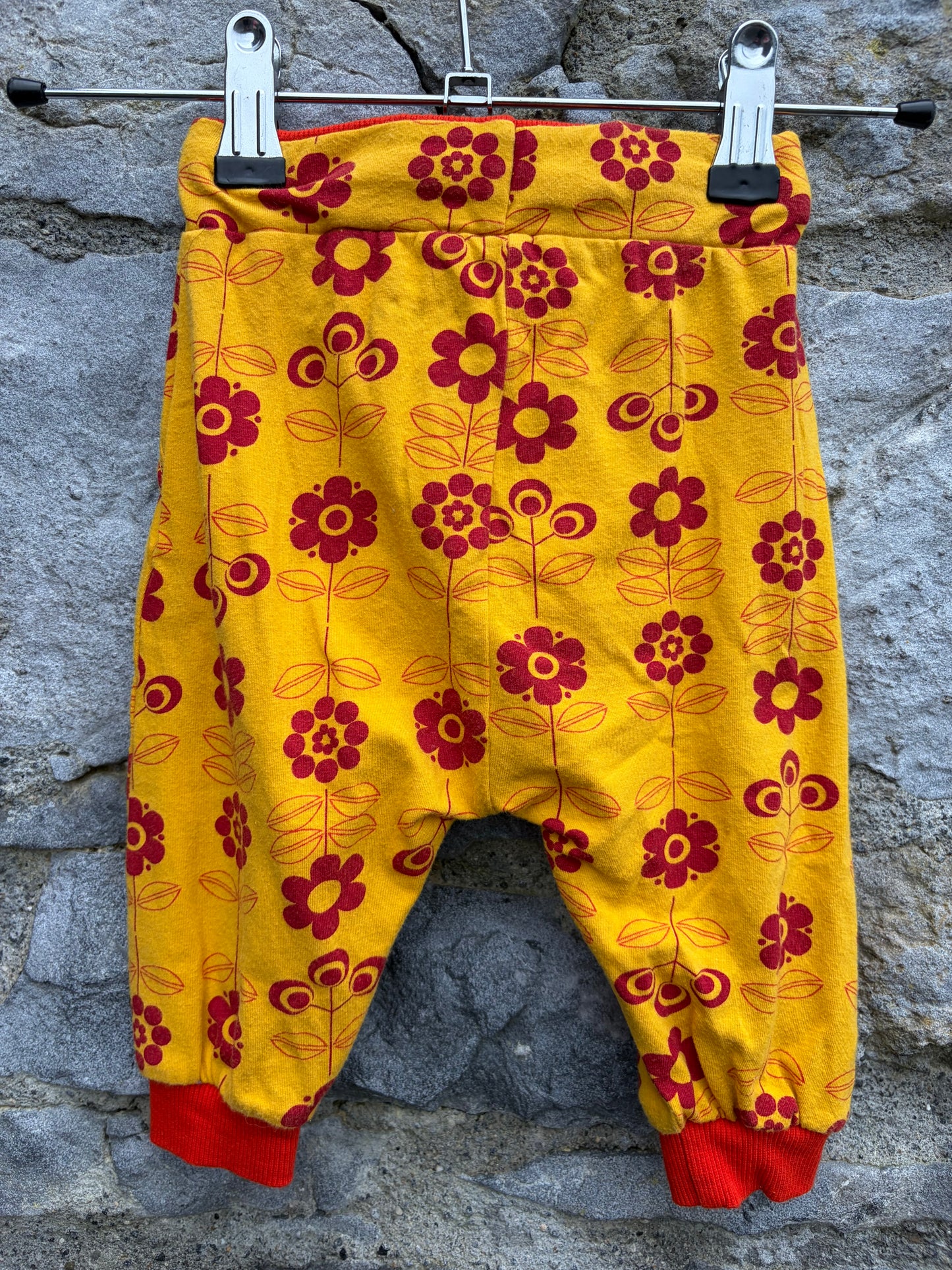 Yellow floral pants 3-6m (62-68cm)