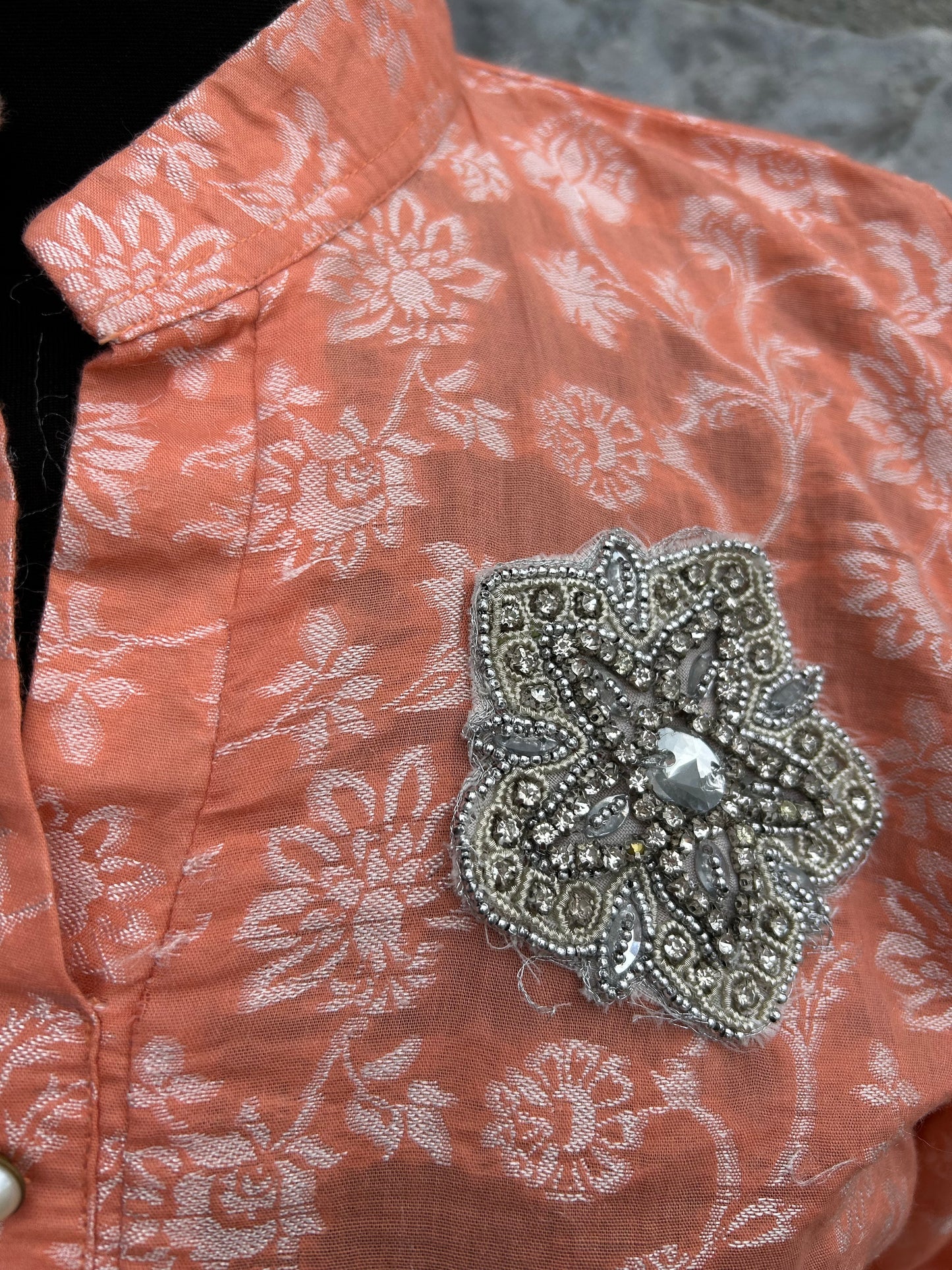 Orange floral tunic uk 10-12