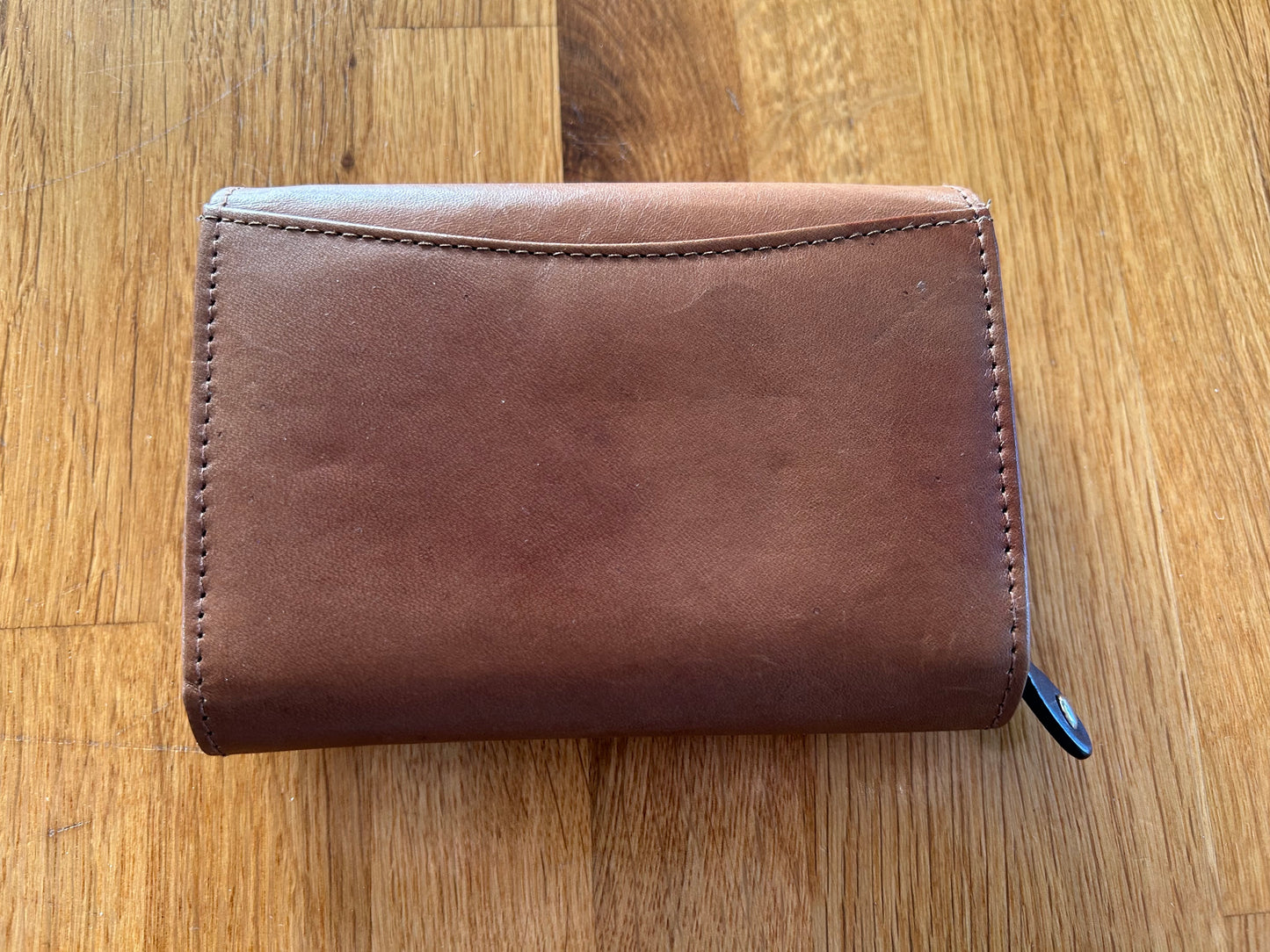 Brown & inside colourful wallet