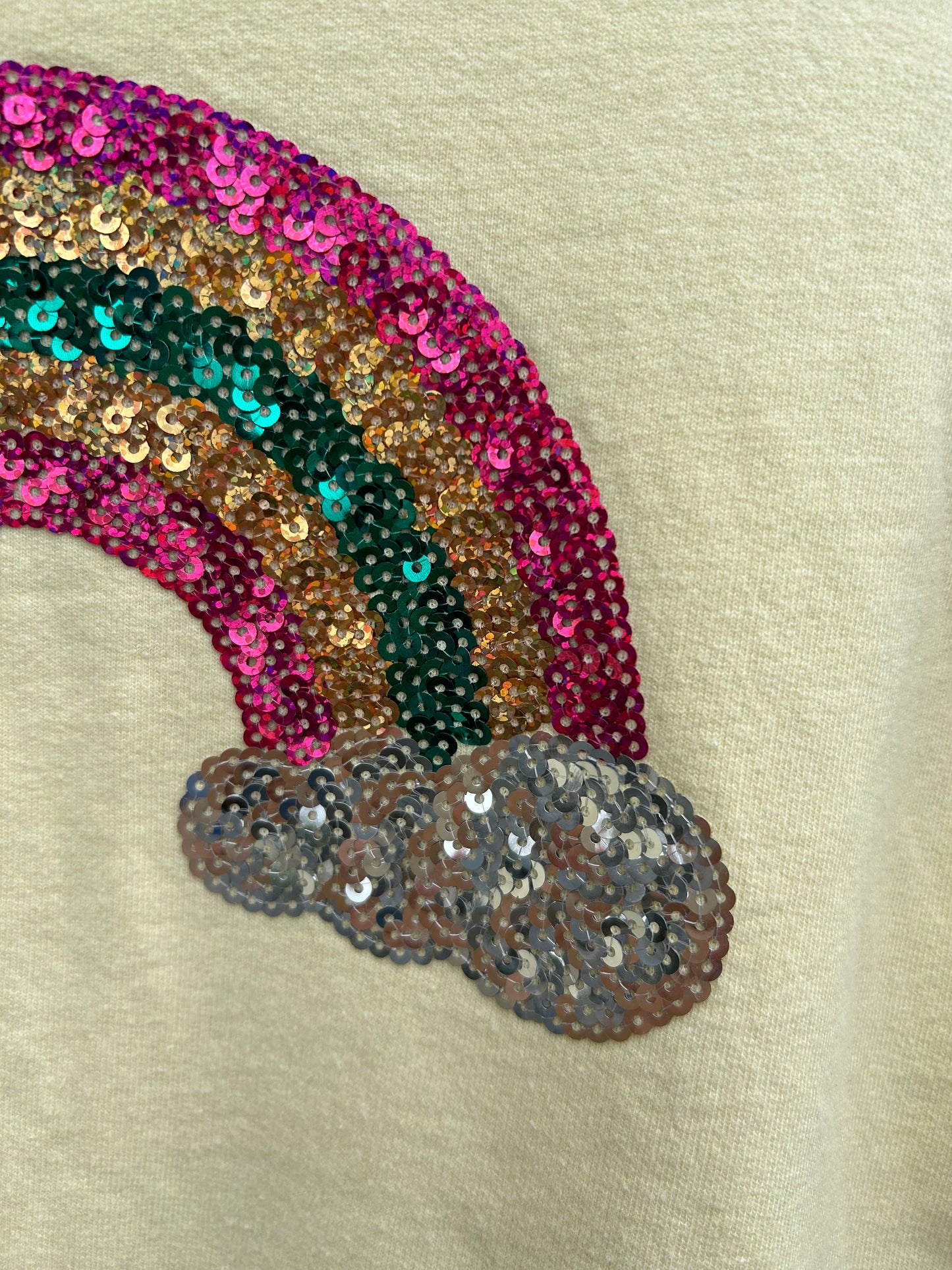 Sequin rainbow yellow sweatshirt 9-10y (134-140cm)