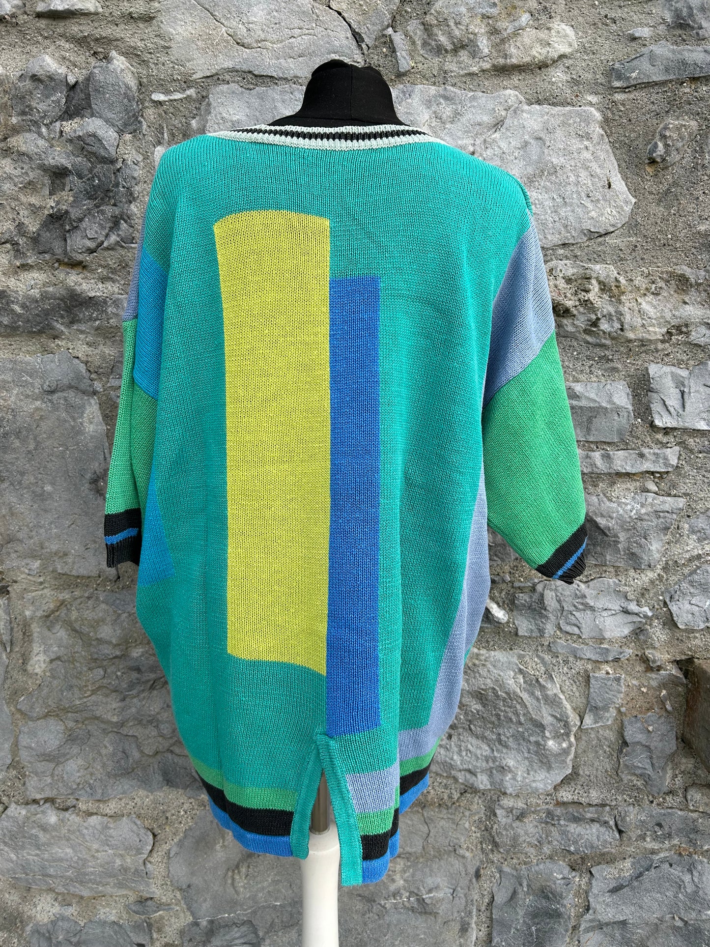 90s green panel jumper uk 18-20