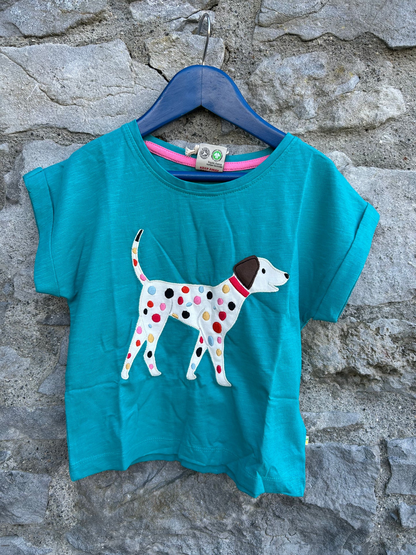 Colourful Dalmatian blue T-shirt 6-7y (116-122cm)