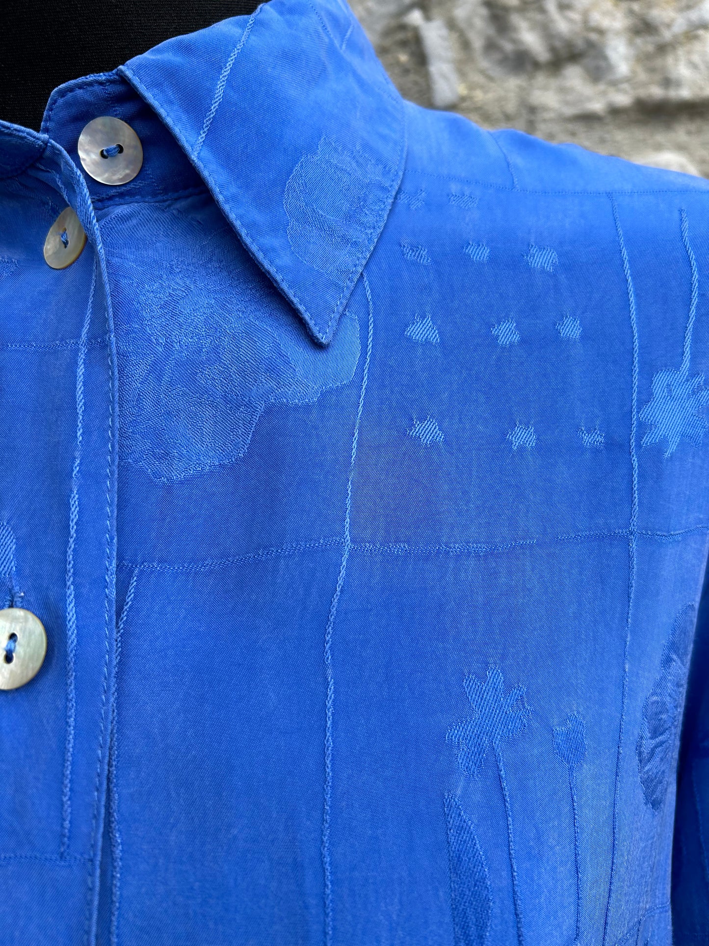 90s blue blouse uk 10-12