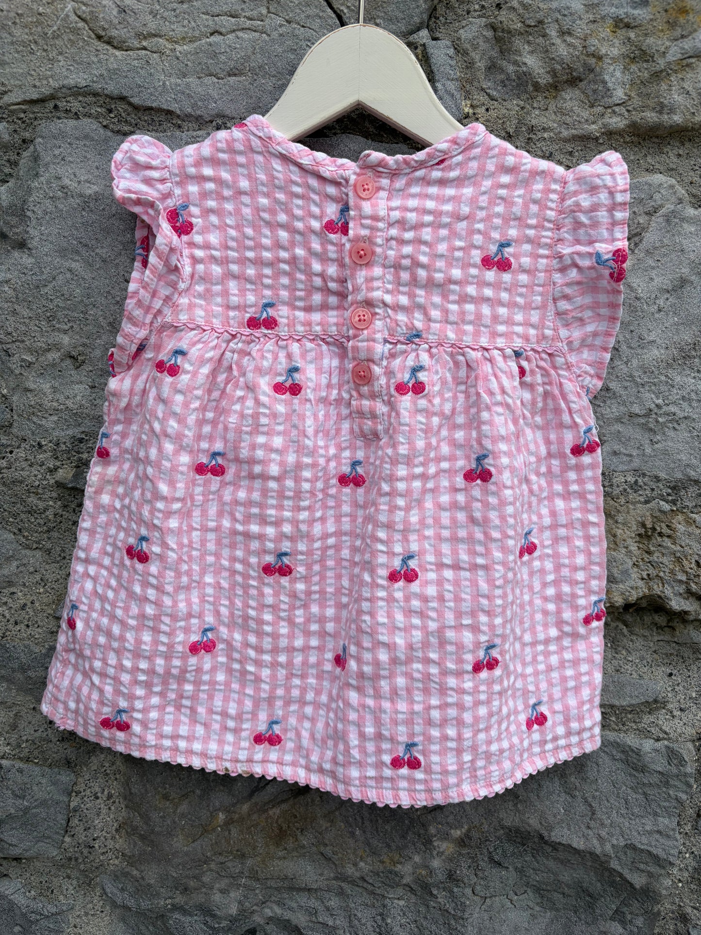 Cherry pink check top 2-3y (92-98cm)