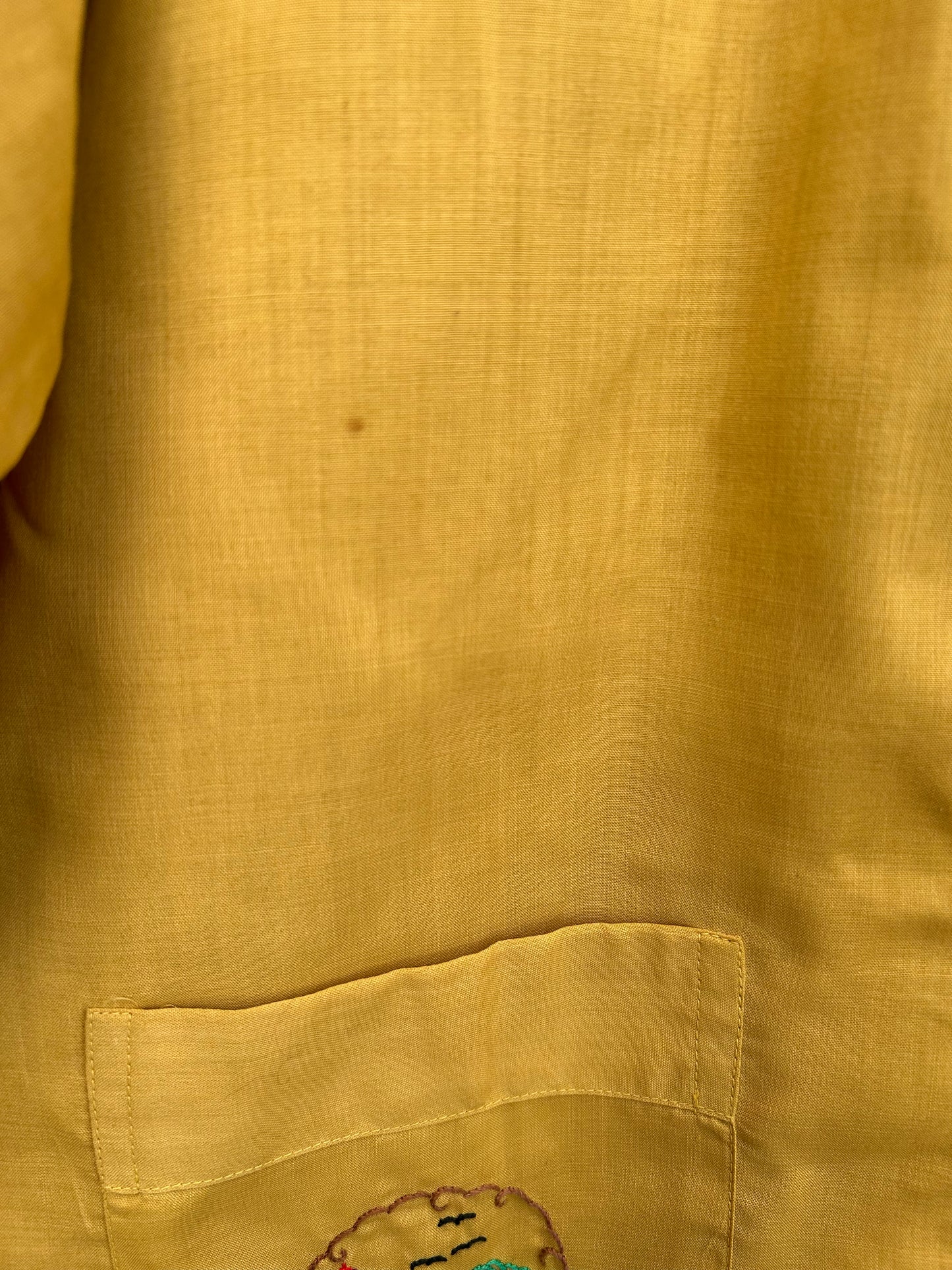 80s mustard embroidered kimono 5-6y (110-116cm)