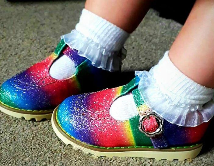 Rainbow Mary Jane shoes uk 9 (eu 27)