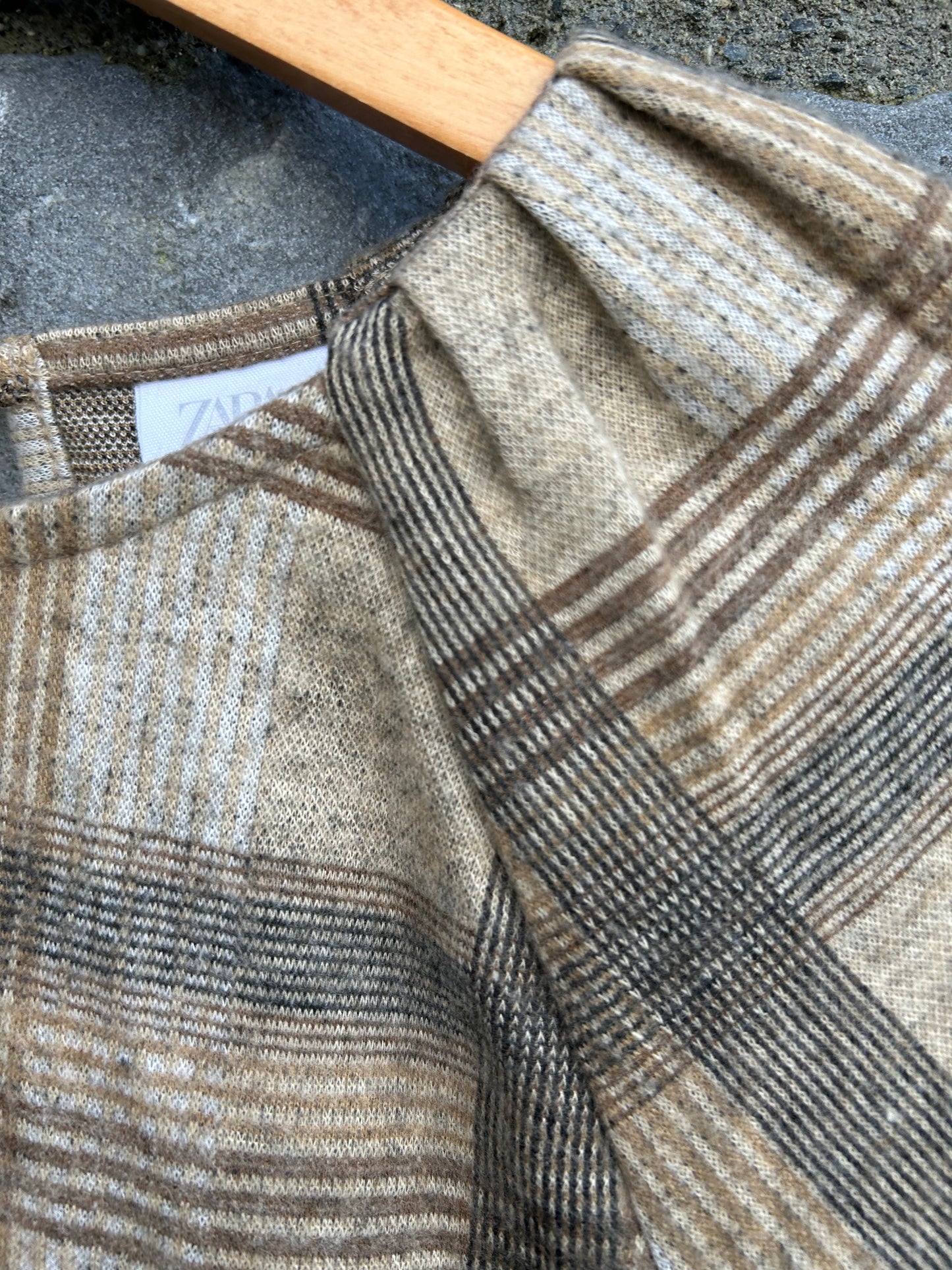 Beige&brown check dress 13-14y (158-164cm)