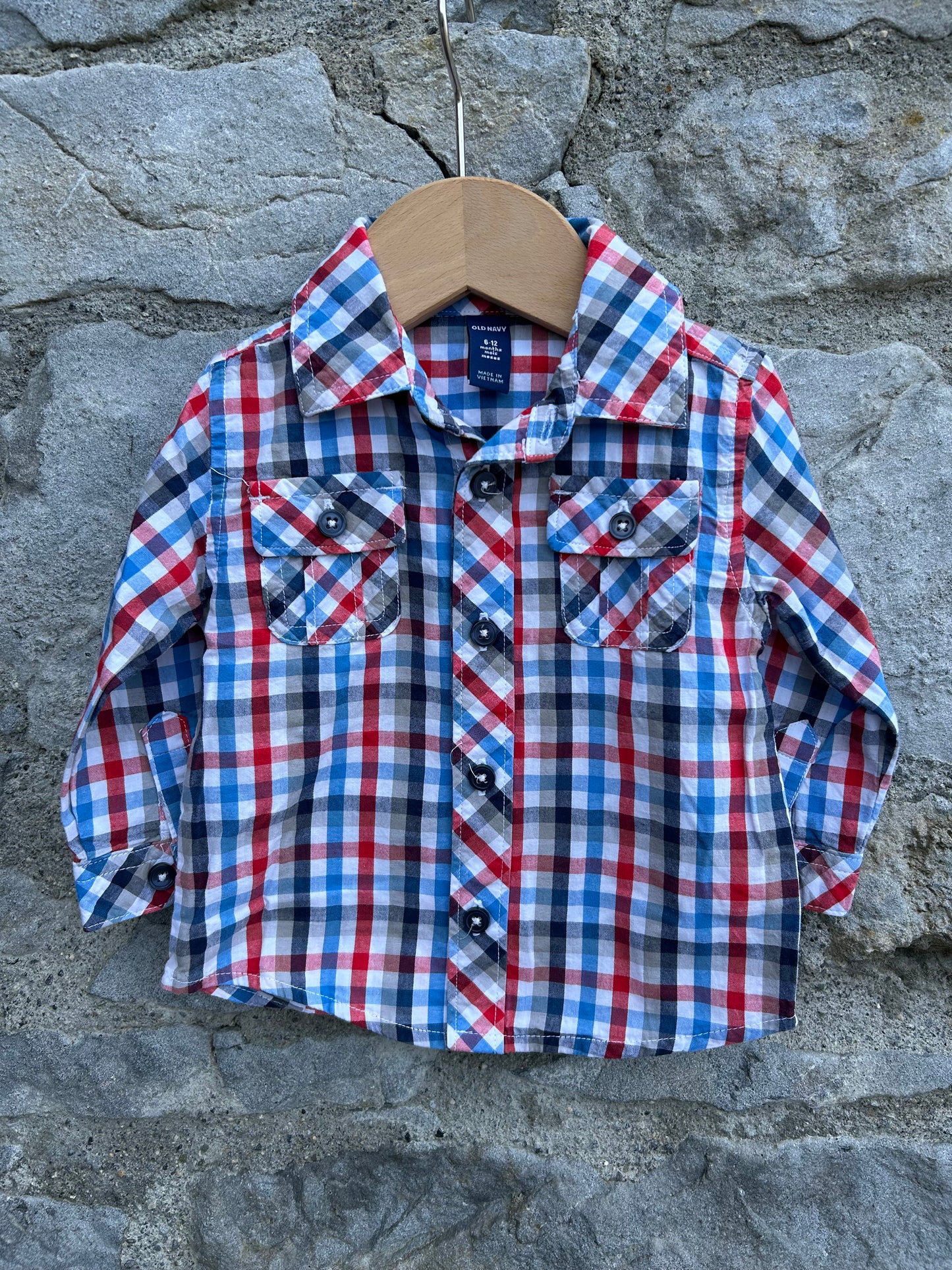 Blue&red check shirt 6-9m (68-74cm)