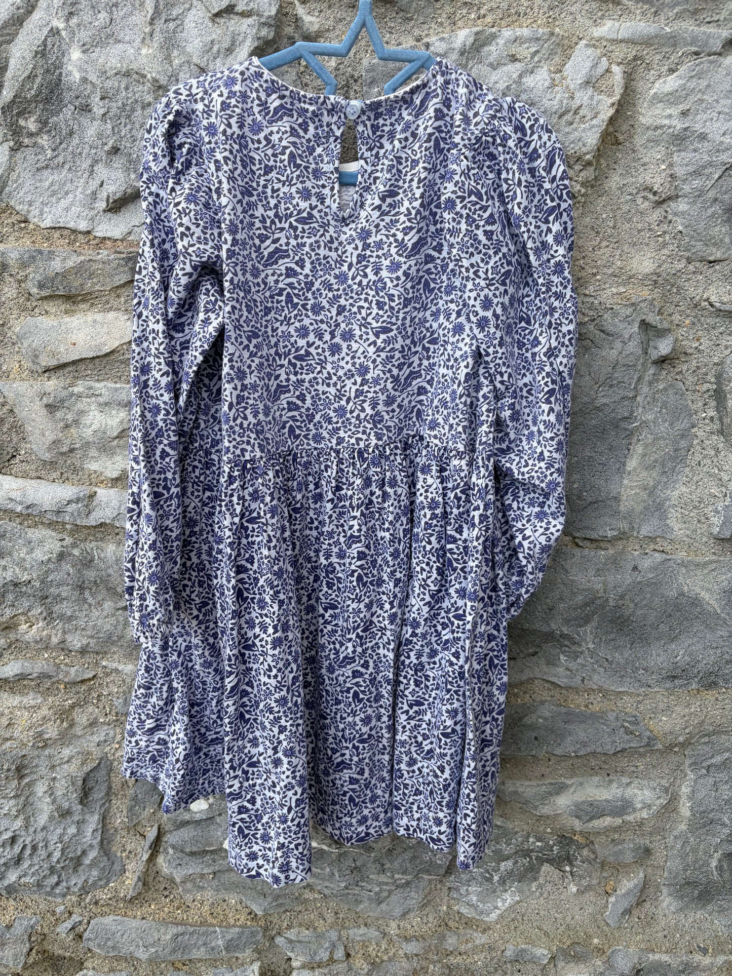 Navy botanical dress 7-8y (122-128cm)