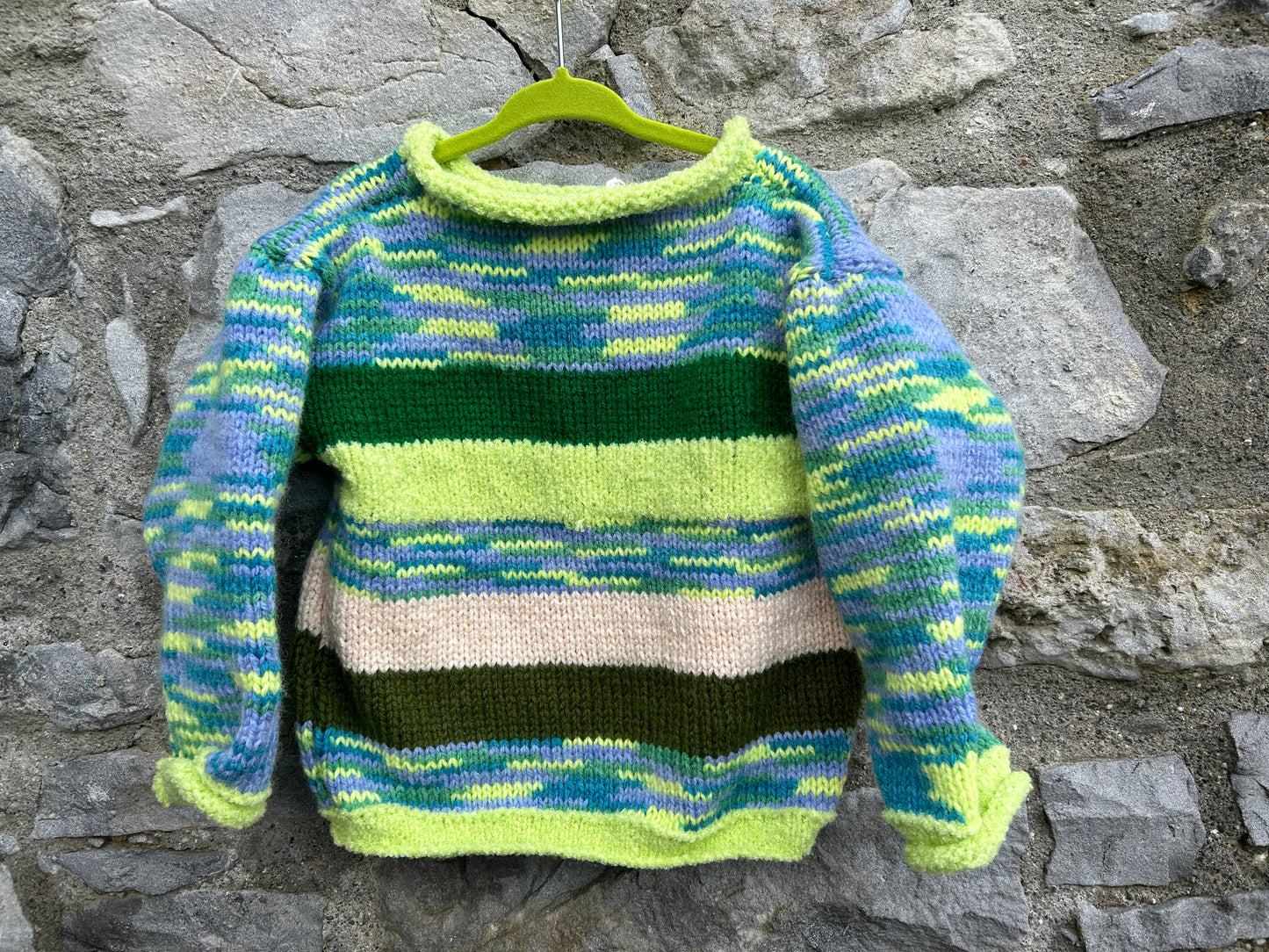 Stripy green jumper 2-3y (92-98cm)
