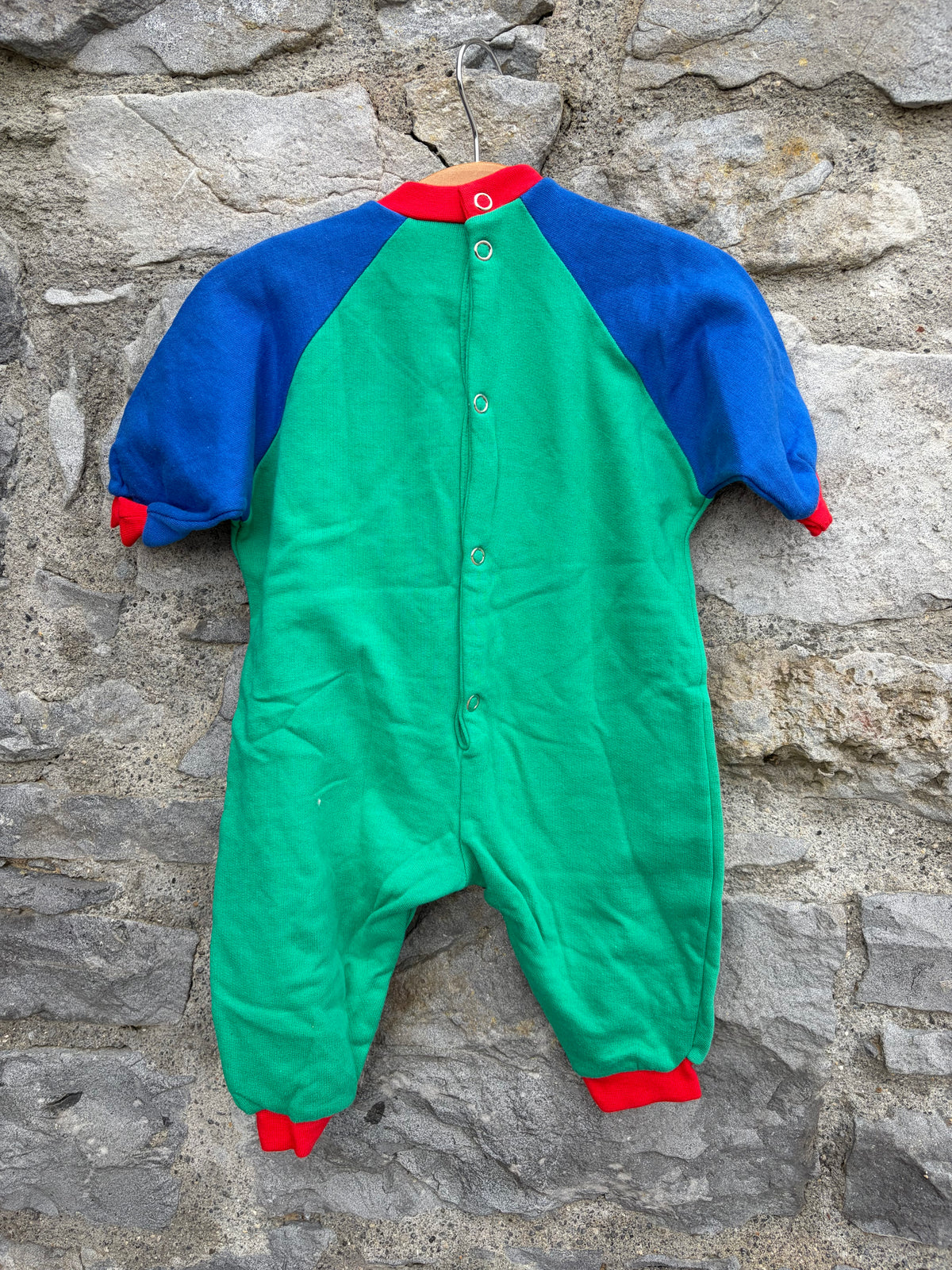 80s green bear sweat onesie 6m (68cm)