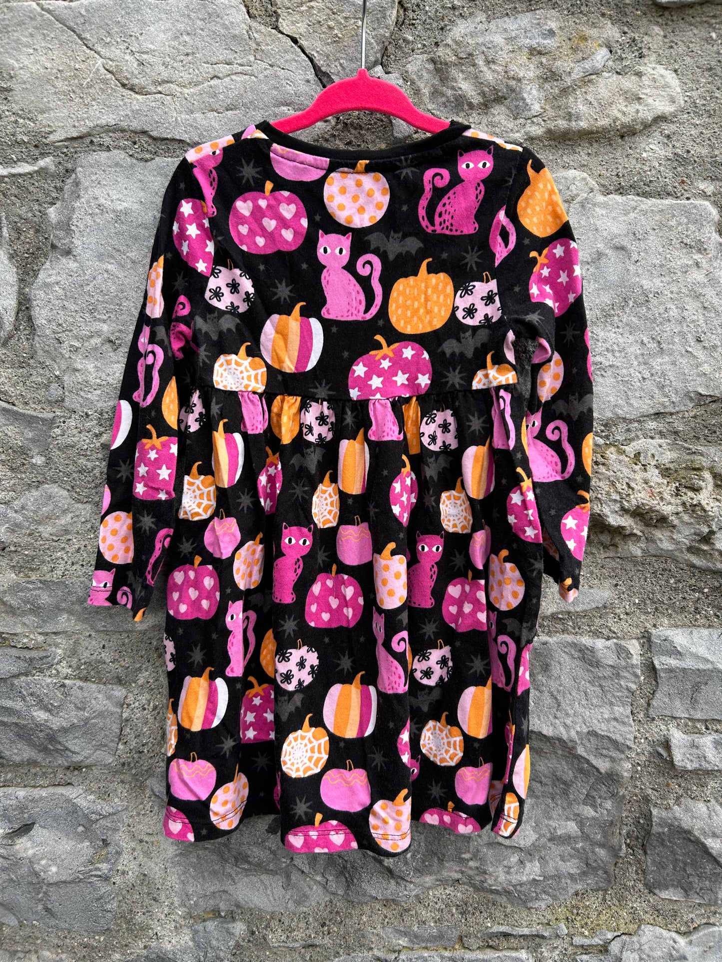 Halloween print black dress 3-4y (98-104cm)
